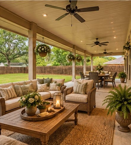 103 Begonia, Lake Jackson, TX 77566 Back patio has been AI photo staged