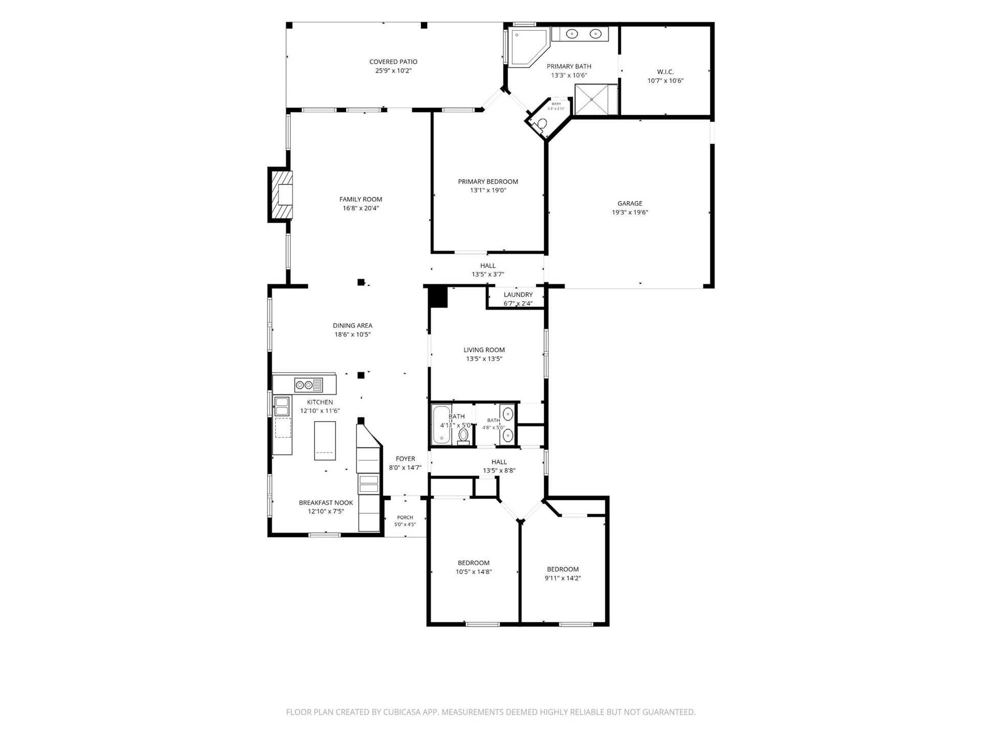 Spacious floor plan featuring an open living area, modern kitchen with breakfast nook, and a large family room. Enjoy a primary bedroom with an en-suite bath and walk-in closet, plus a covered patio for outdoor relaxation.