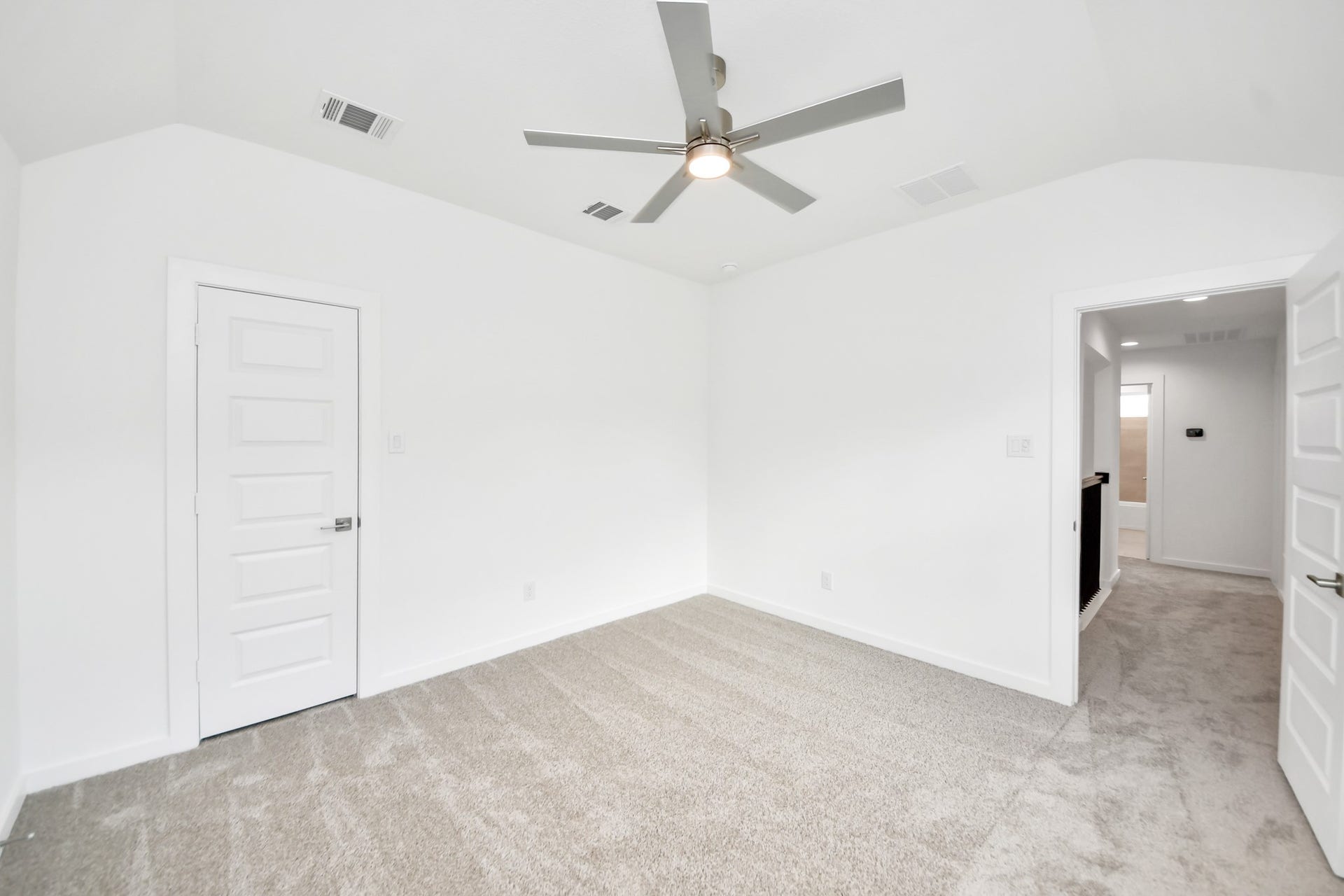 3217 Skerne Spring Drive, Spring, TX 77373 Generously sized secondary bedrooms featuring spacious closets, soft and inviting carpeting underfoot, large windows allowing plenty of natural light, and the added touch of privacy blinds for your personal retreat. Sample photo of completed home with similar floor plan. Actual colors and selections may vary.