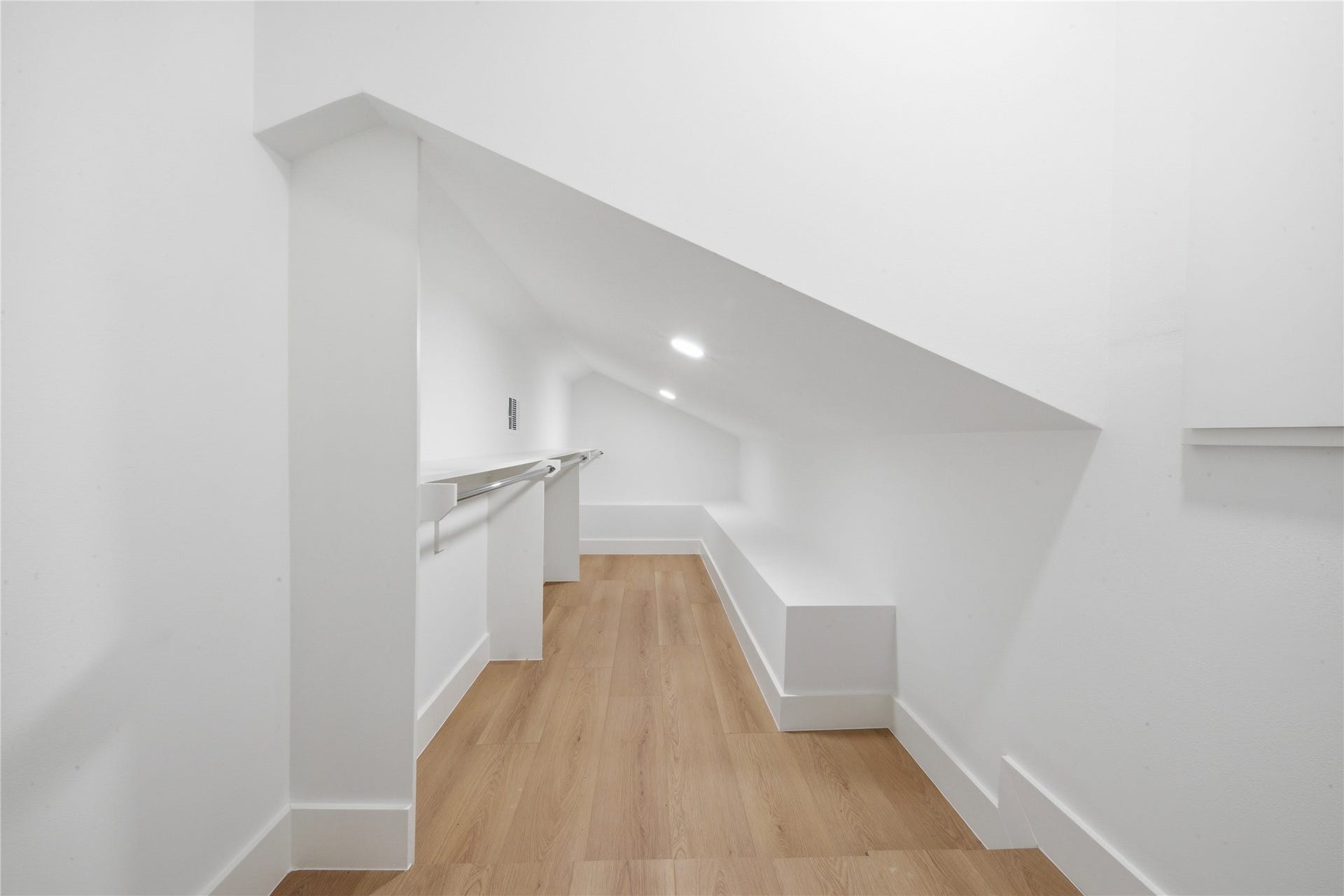 40203 Cimarron Way, Magnolia, TX 77354 Finished closet/storage area accessed from the third floor. Wide-plank floors, recessed lighting, and built-in clothing rod offer additional functional space, ideal for closet, seasonal storage or wardrobe overflow.
