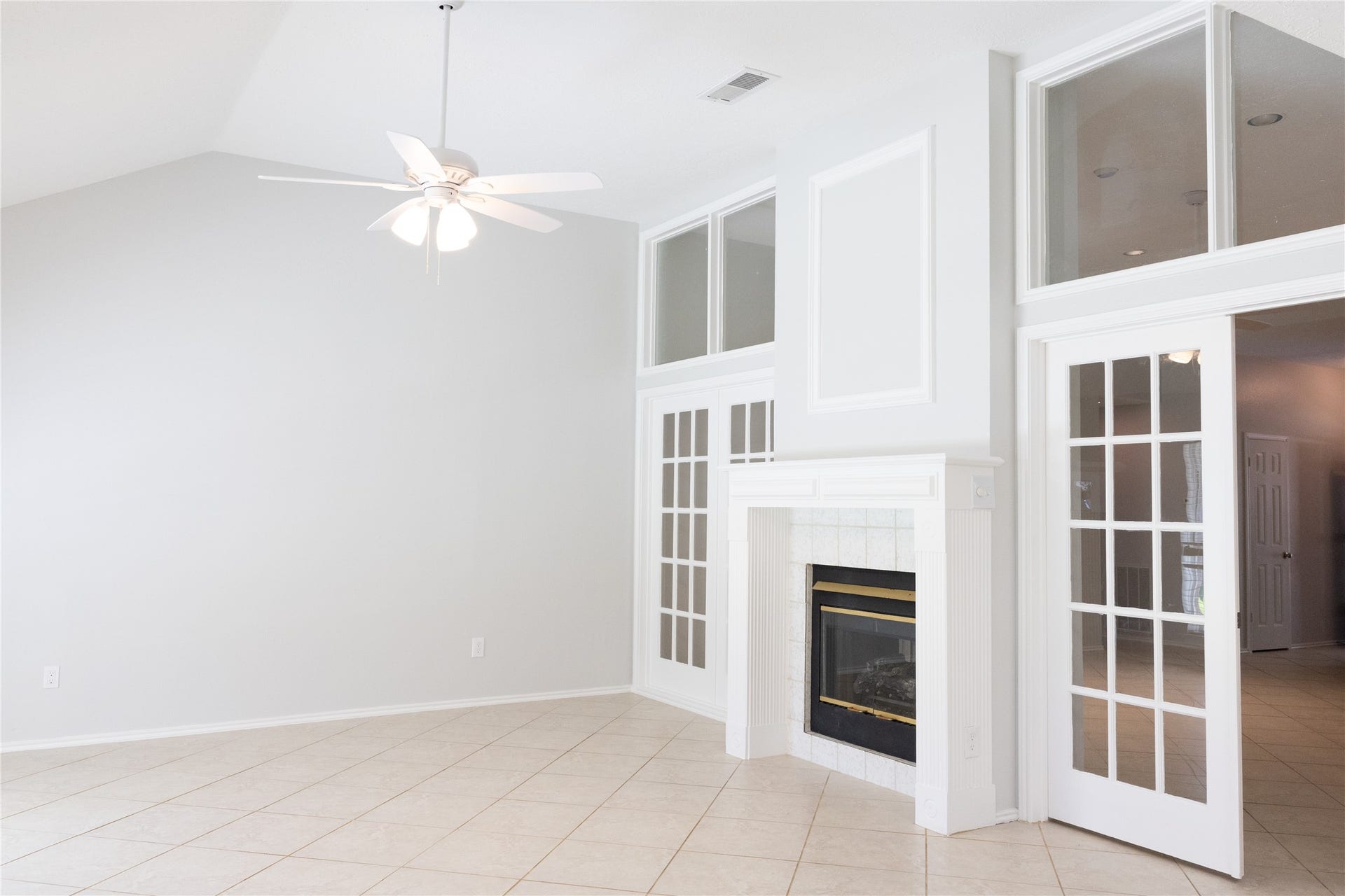Cozy living room with fireplace