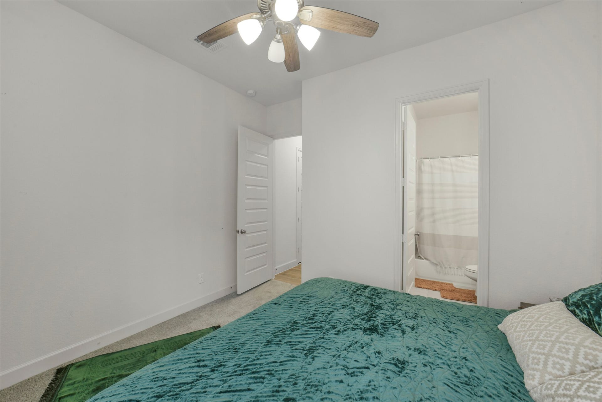 Bright guest suite offers privacy and flexibility.