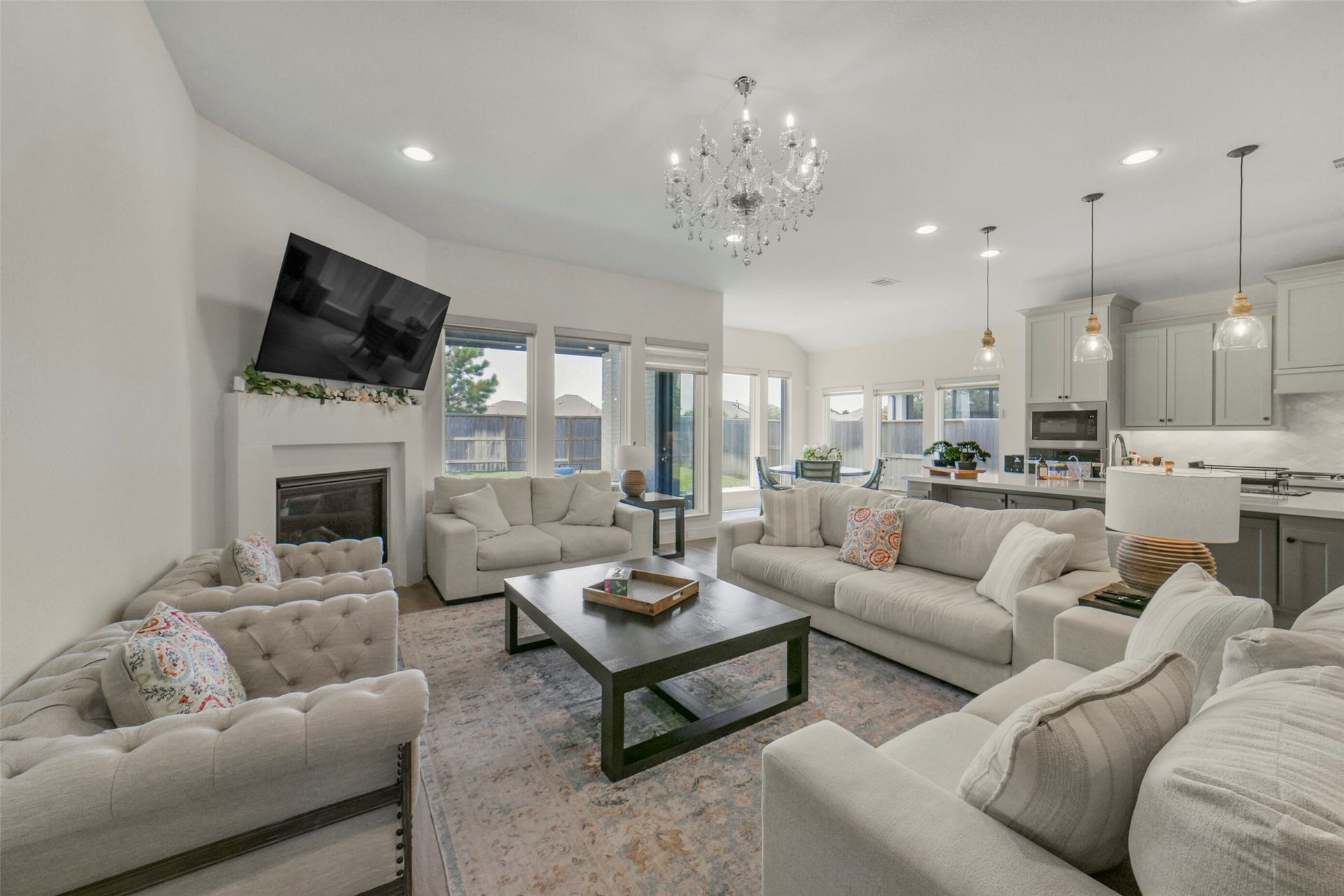Spacious family room filled with natural light.