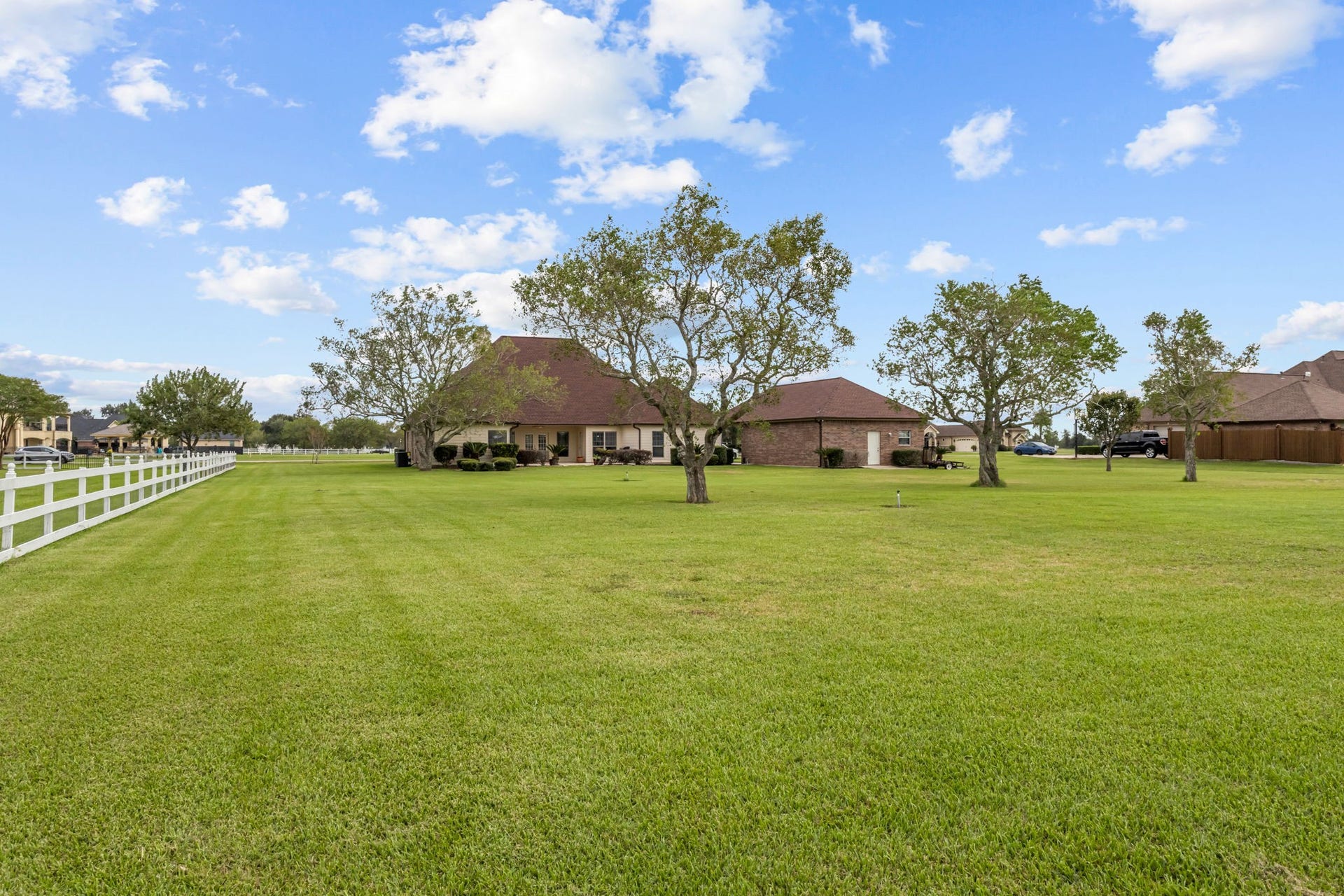 11010 Madison Court, Beaumont, TX 77705 Situated on over 2 acres, this expansive backyard offers mature shade trees, a beautifully maintained lawn, and plenty of room to add a swimming pool. Enjoy the open space and endless possibilities for outdoor entertaining, recreation, and creating your own backyard retreat.