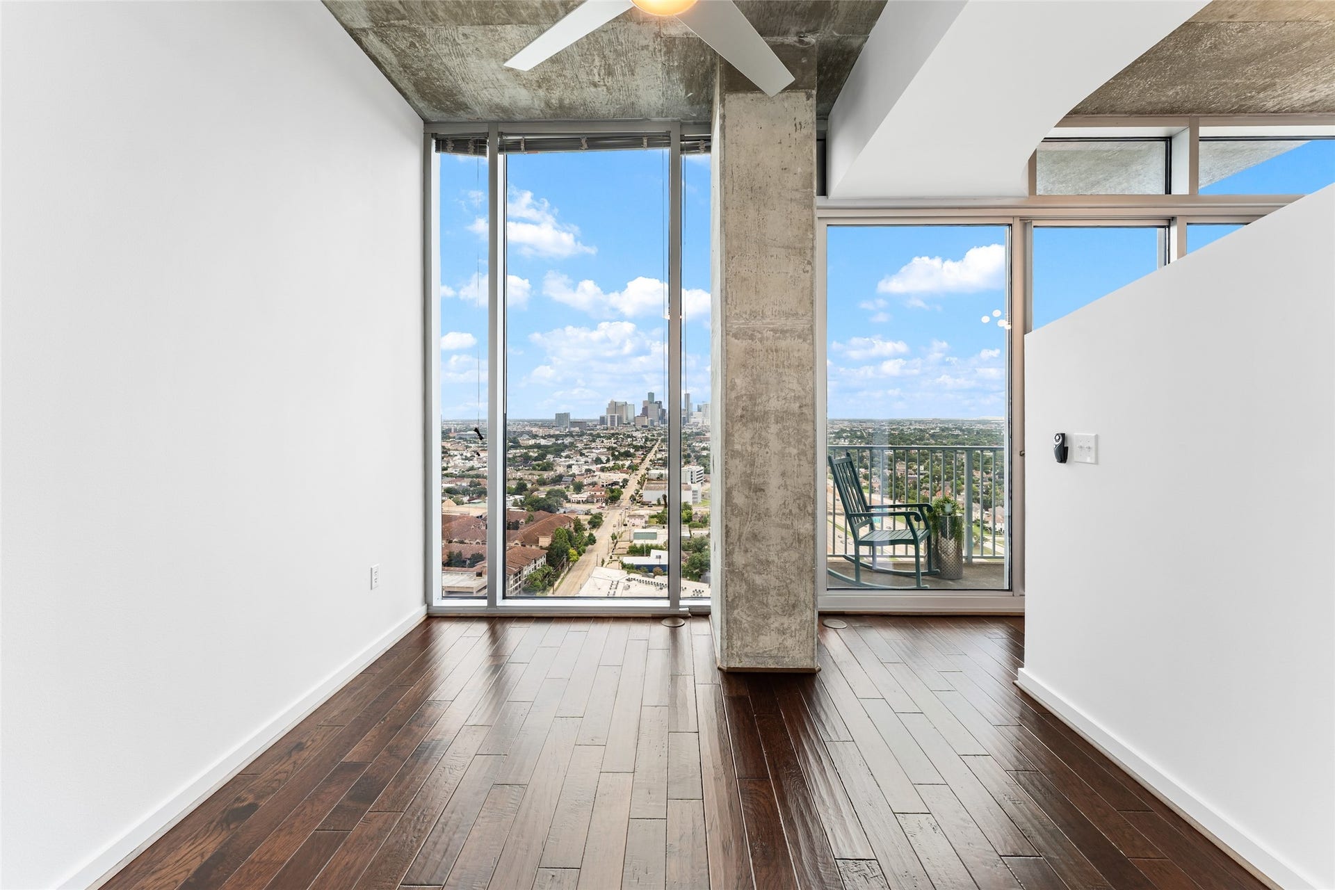 5925 Almeda Road, #12711, Houston, TX 77004 The bedroom includes a new ceiling fan and glorious view.