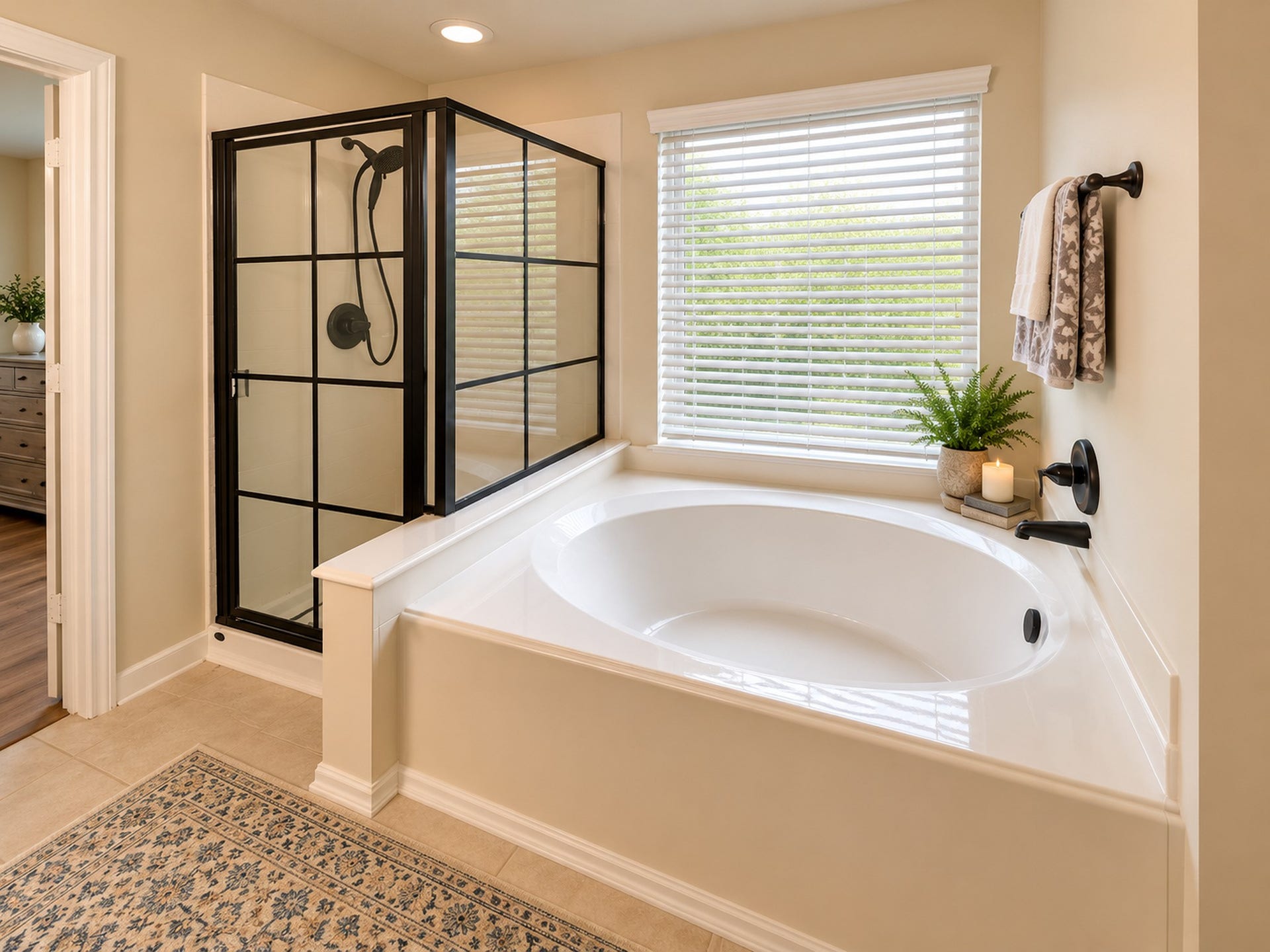 619 Cypresswood Trace, Spring, TX 77373 Soaking tub & newly renovated shower.