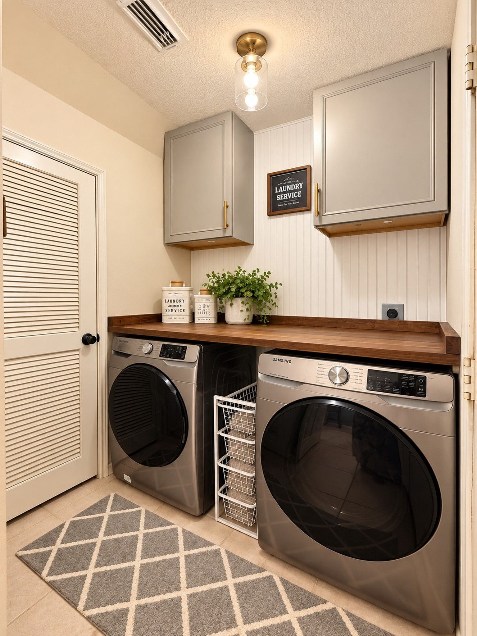 619 Cypresswood Trace, Spring, TX 77373 Utility Room has a custom folding shelf & built in cabinetry