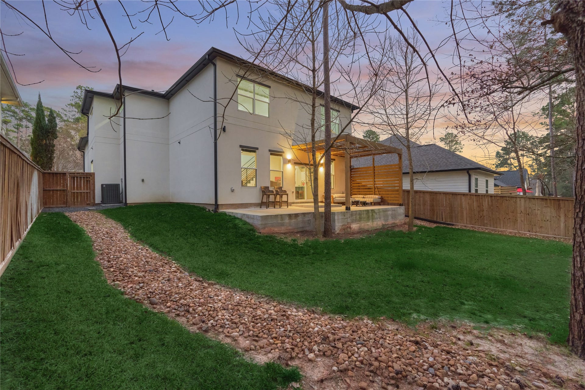 Patio with pergola offers a comfortable space for outdoor relaxing and entertaining
