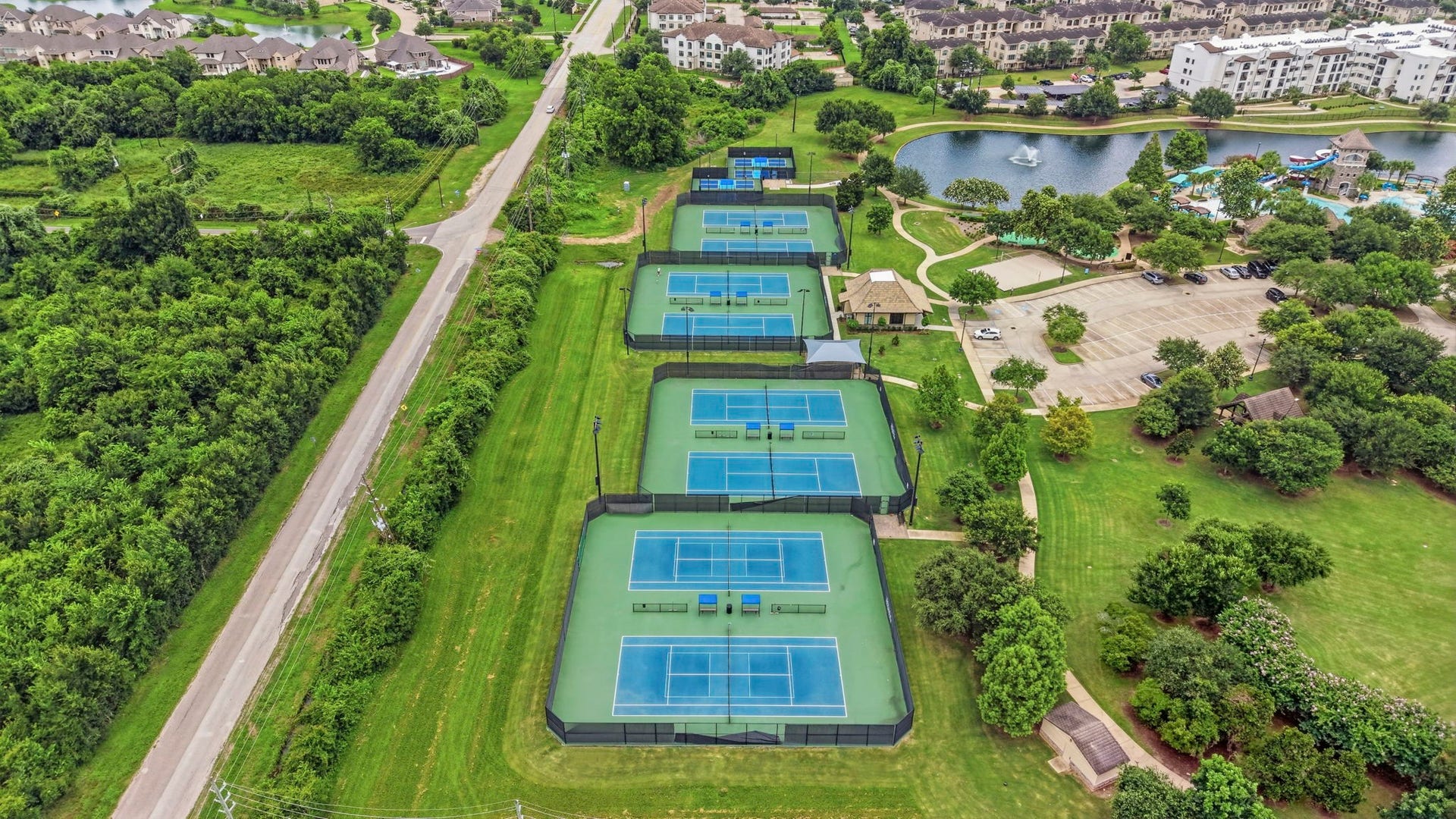Enjoy tennis and pickle ball courts!
