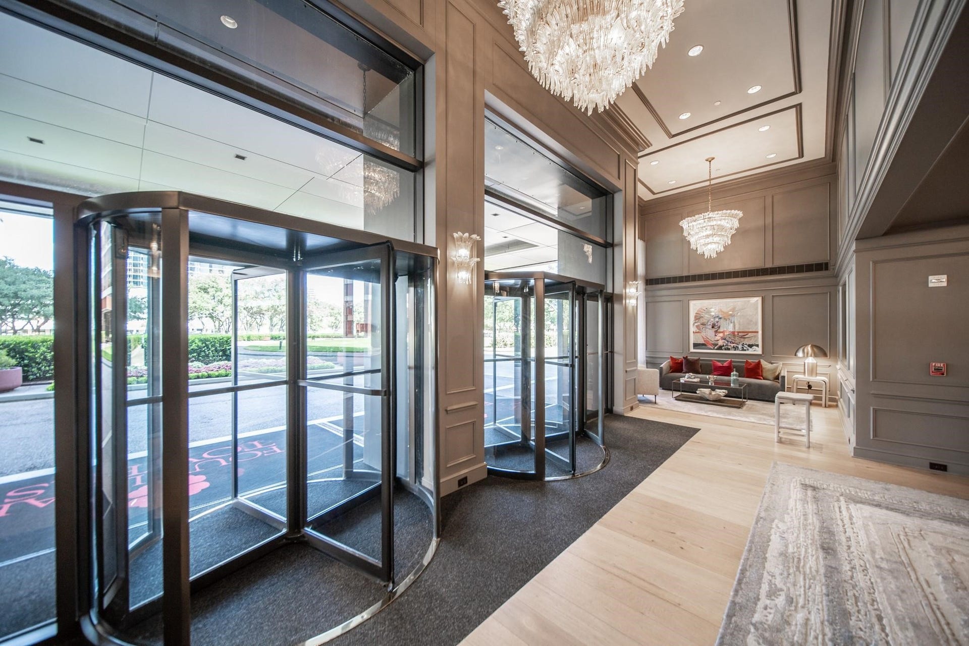 5100 San Felipe Street, #374E, Houston, TX 77056 Lobby entrance at The Four Leaf Towers.