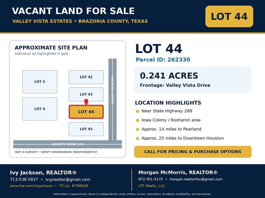 Property photo for Lot 44 Green Valley Vista, Rosharon, TX