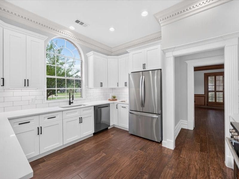 32719 Weybridge Street, Fulshear, TX 77441 The kitchen was completely gutted and features all new cabinets, flooring, paint, light fixtures and stainless steel appliances. The refrigerator stays with the house.