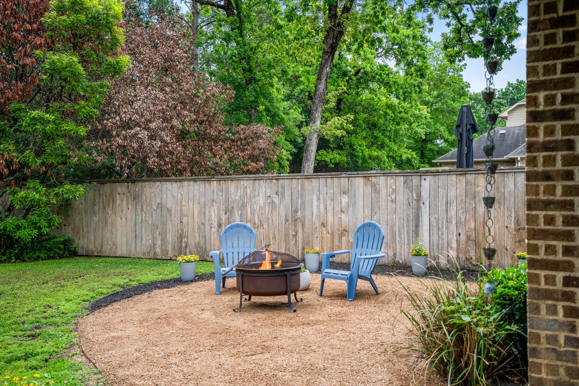 Backyard grilling, s'mores, or a quiet afternoon happen right here.