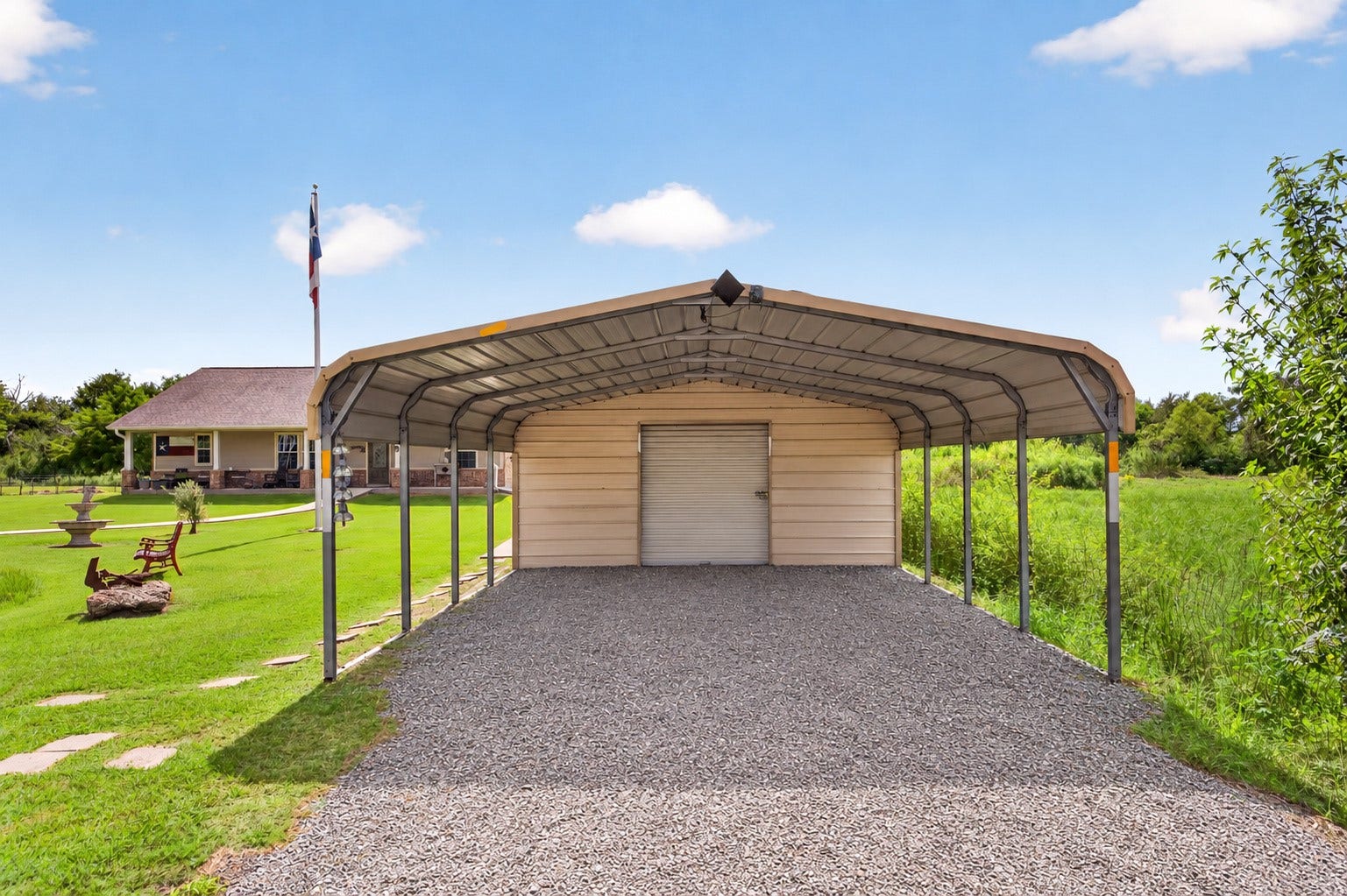 4933 1/2 Powers Ln, Alvin, TX 77511 Expansive fenced acreage offers plenty of room for animals, gardening, recreation, or additional outdoor uses.