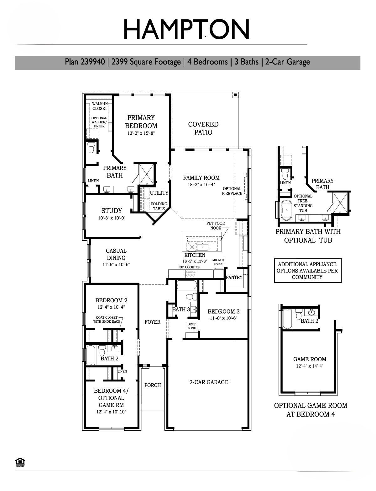 4705 Barkley Cove, Texas City, TX 77591 Hampton Floorplan