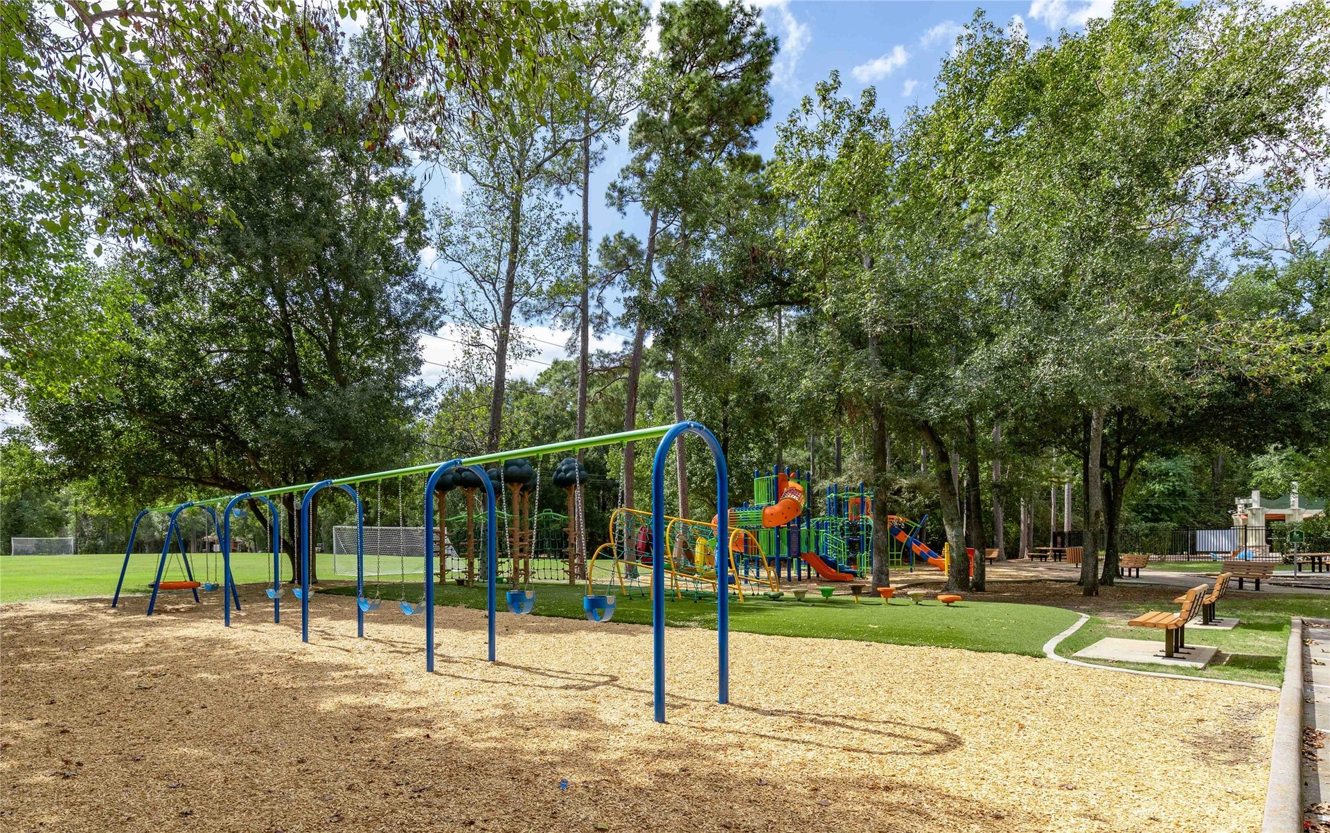 18343 Otter Creek Trail, Humble, TX 77346 Enjoy a vibrant community lifestyle with expansive playgrounds, lush green spaces, and inviting picnic areas perfect for family gatherings and outdoor fun.