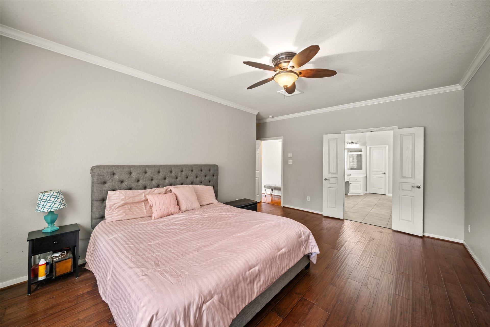 Another angle of the spacious primary bedroom.