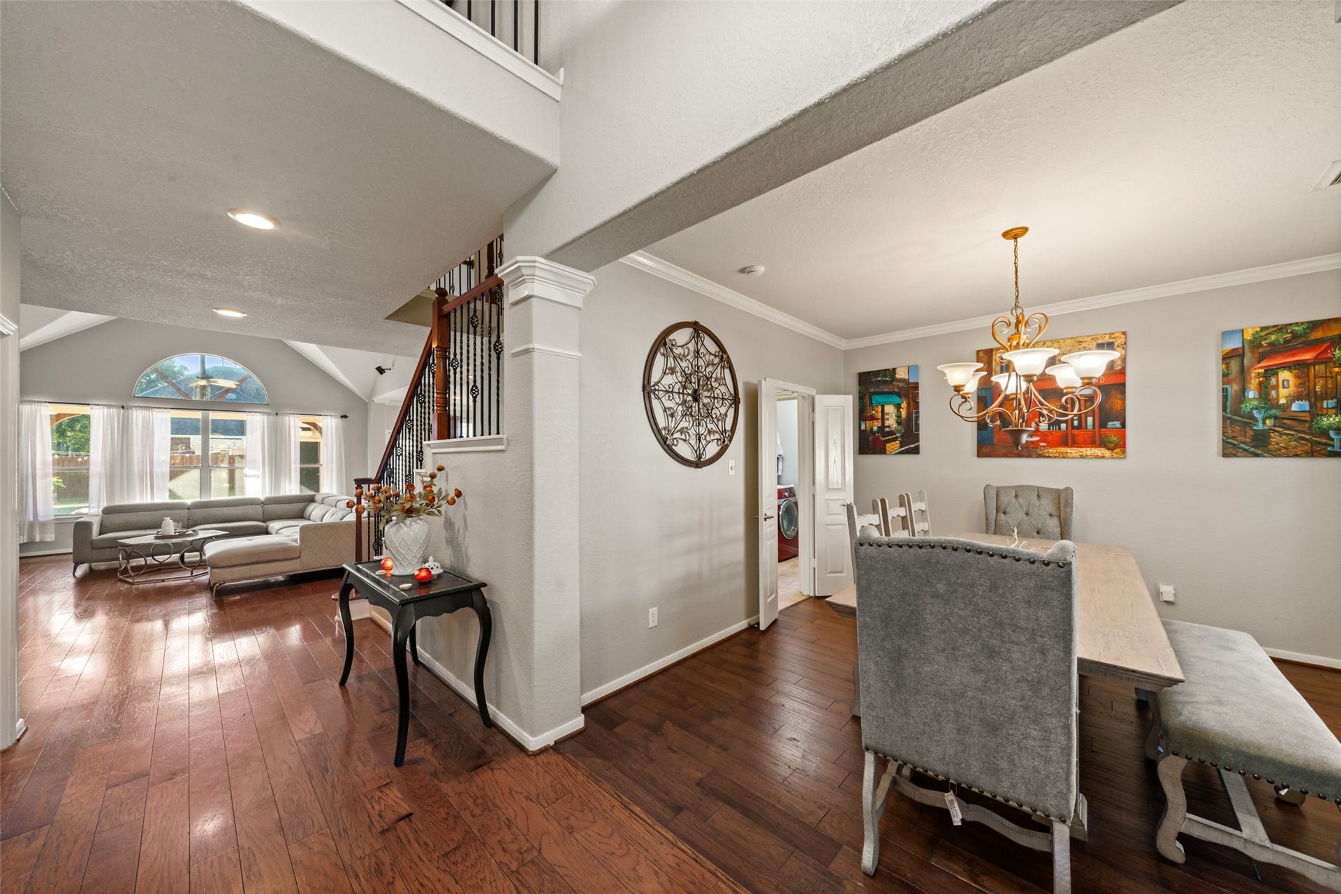 A welcome entry with beautiful hardwood floors.