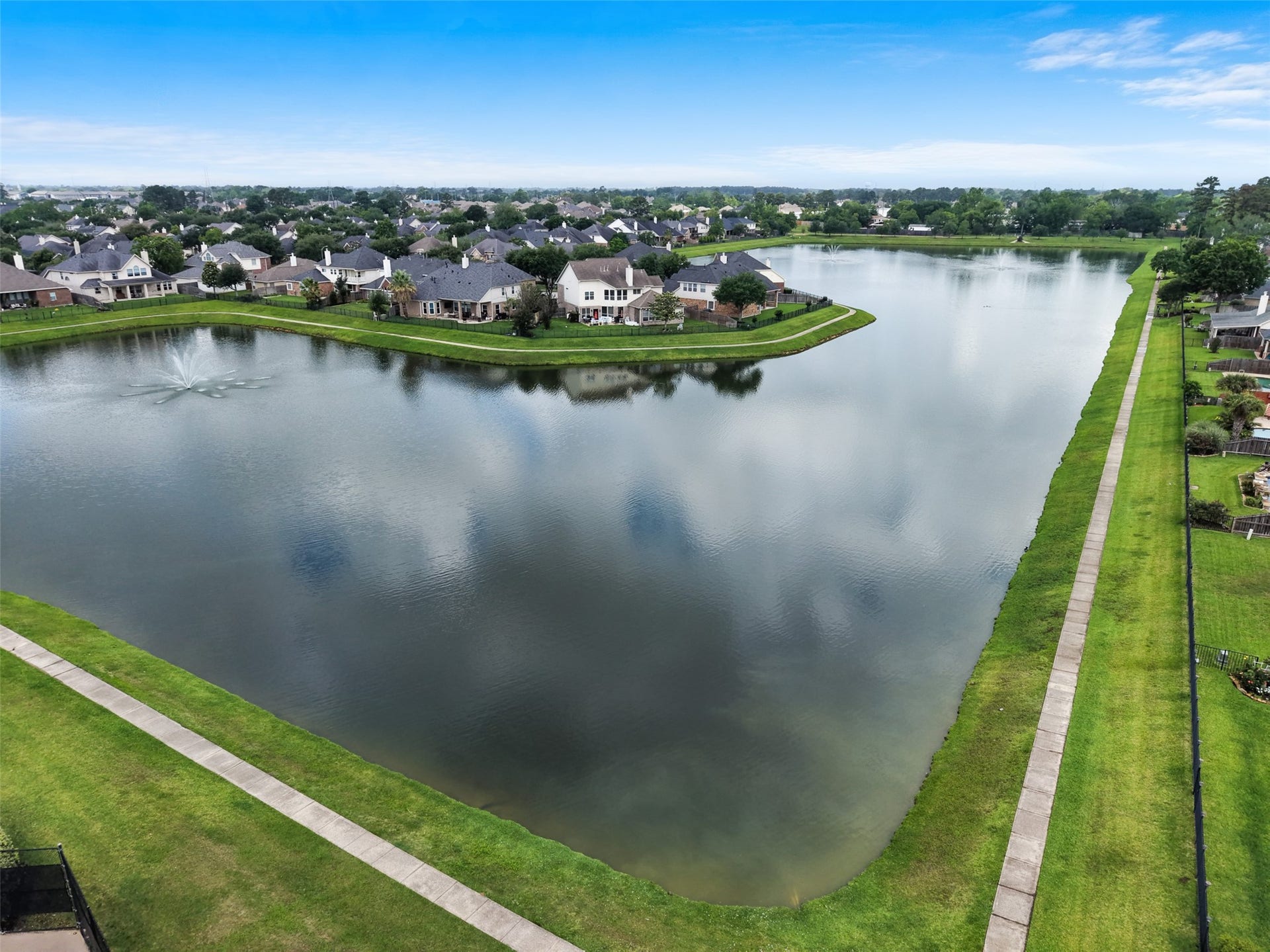 The "Big Lake" is the largest of the five lakes in the subdivision. It has scenic lake views and a approximately one-mile walking trail.