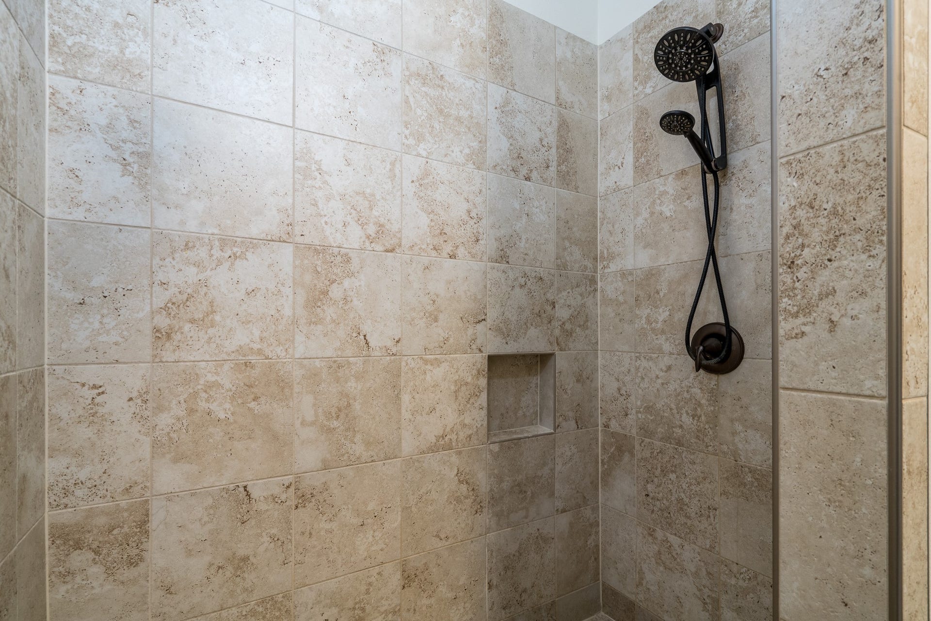 Shower is wheelchair friendly and pool has access to this full bath.