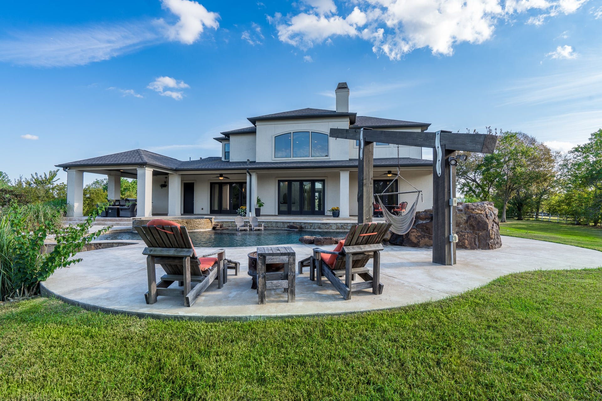 There's just an immense amount of patio area for entertaining outdoors.