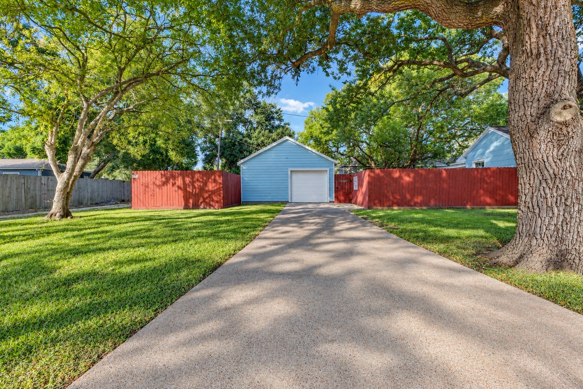 801 18th Avenue N, Texas City, TX 77590 A long driveway provides convenient access to the detached garage, while mature trees and open lawn add to the property's character. These outdoor features offer everyday practicality that can be difficult to find in smaller homes.