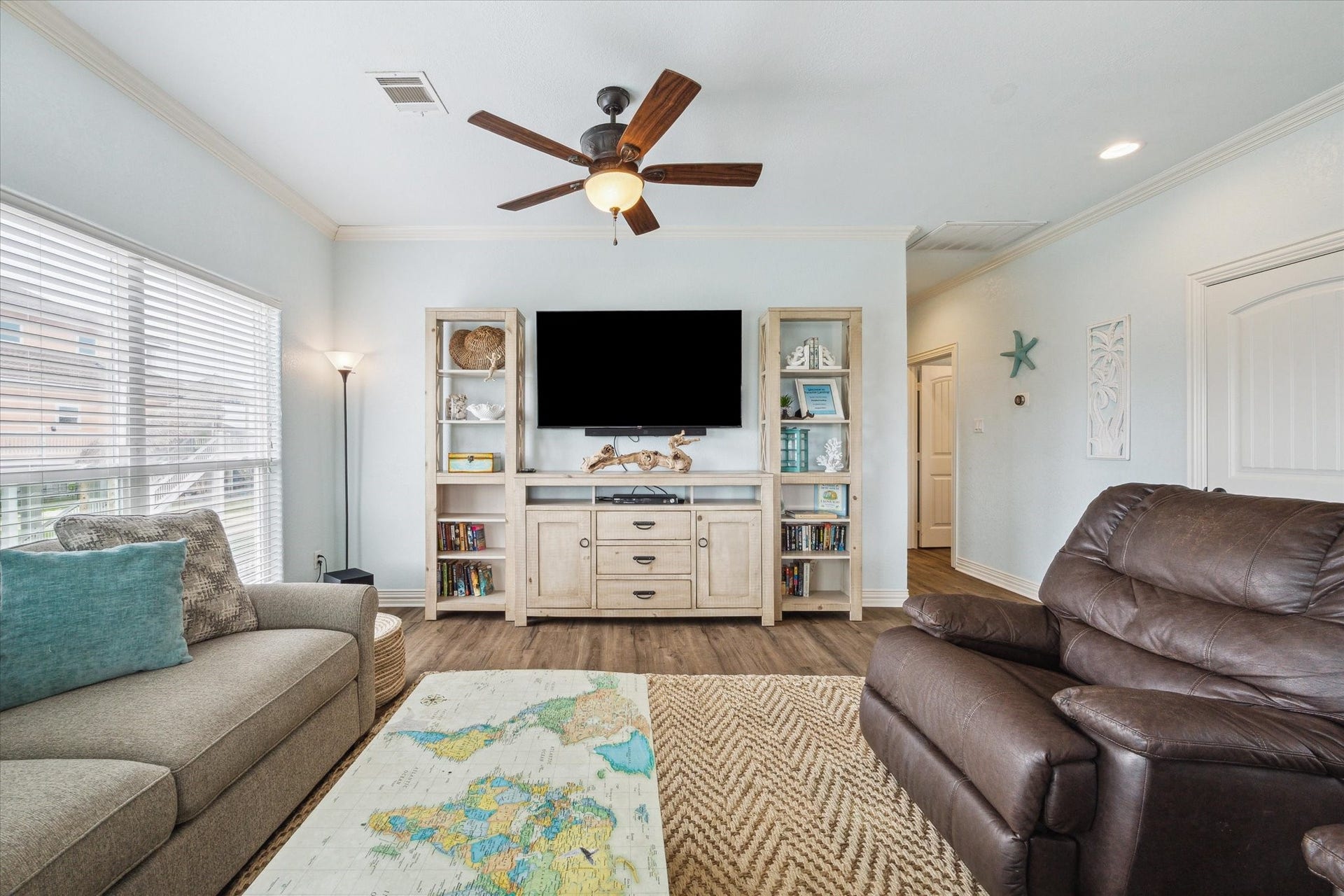 923 Tidelands Drive, Crystal Beach, TX 77650 All beach decor conveys with the sale of the home. Brand NEW 65" smart TV in the living room - also new smart TV's in all other bedrooms.