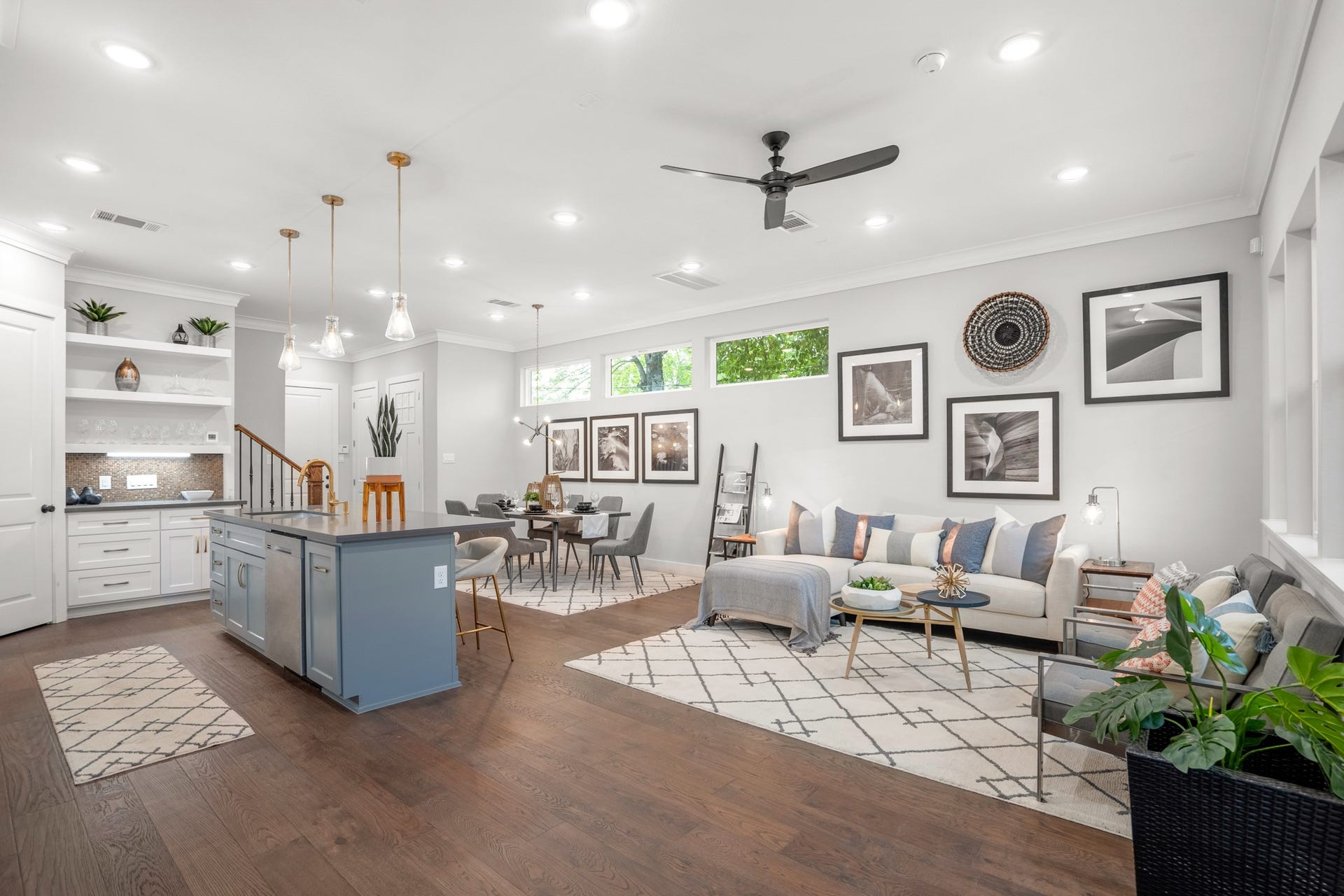 314 N Stiles Street, Houston, TX 77011 Overlooking the newly redesigned extended dining and living area, the kitchen is perfect for entertaining guests or enjoying family meals. Photos are of previous model home.
