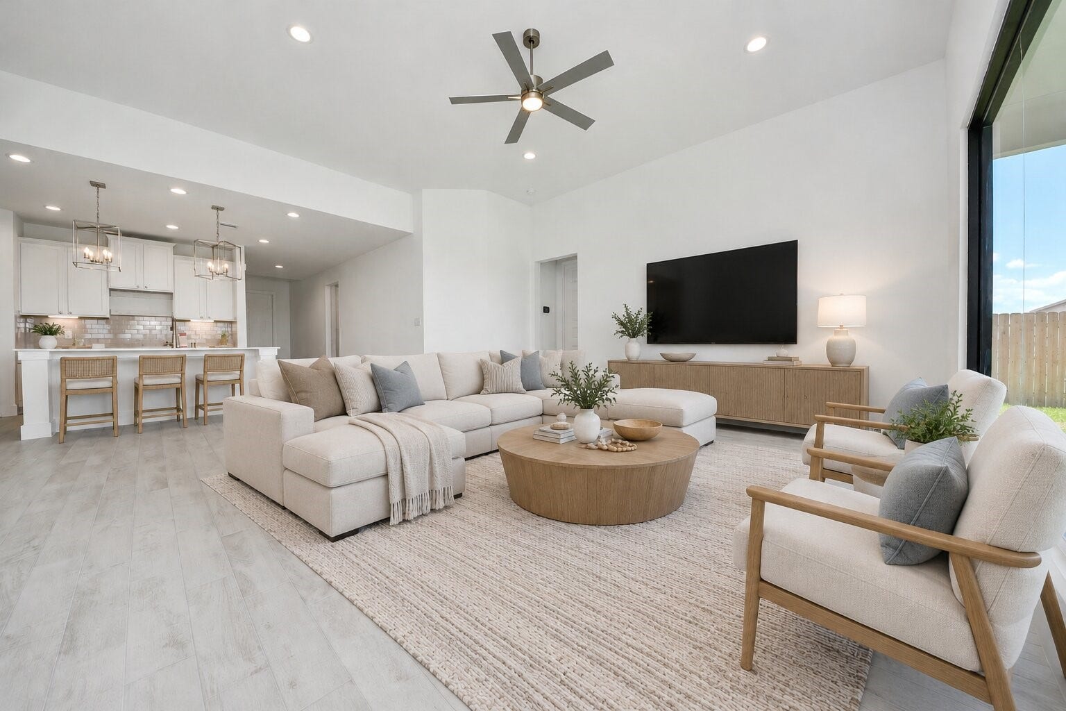 5906 Fox Peak Lane, Richmond, TX 77469 Virtually Staged - Living Room. Sample photo of completed home with similar floor plan. Actual colors and selections may vary.
