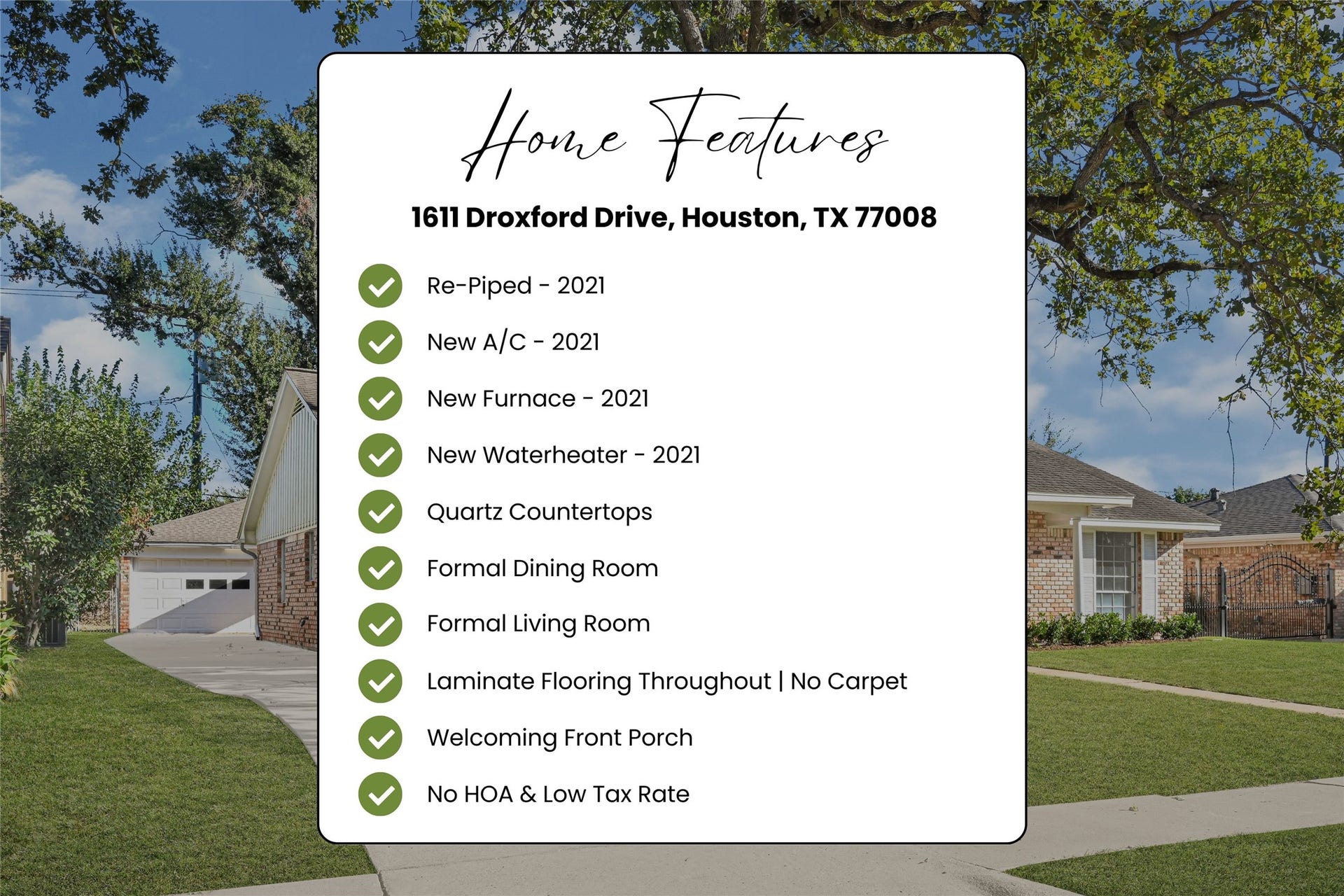 1611 Droxford Drive, Houston, TX 77008