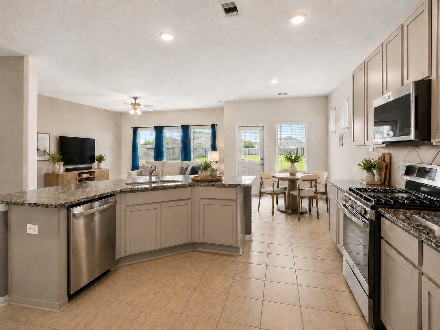 1503 Barras Street, Alvin, TX 77511 *virtually staged* The kitchen overlooks the living area, making it easy to cook, entertain, and stay connected.