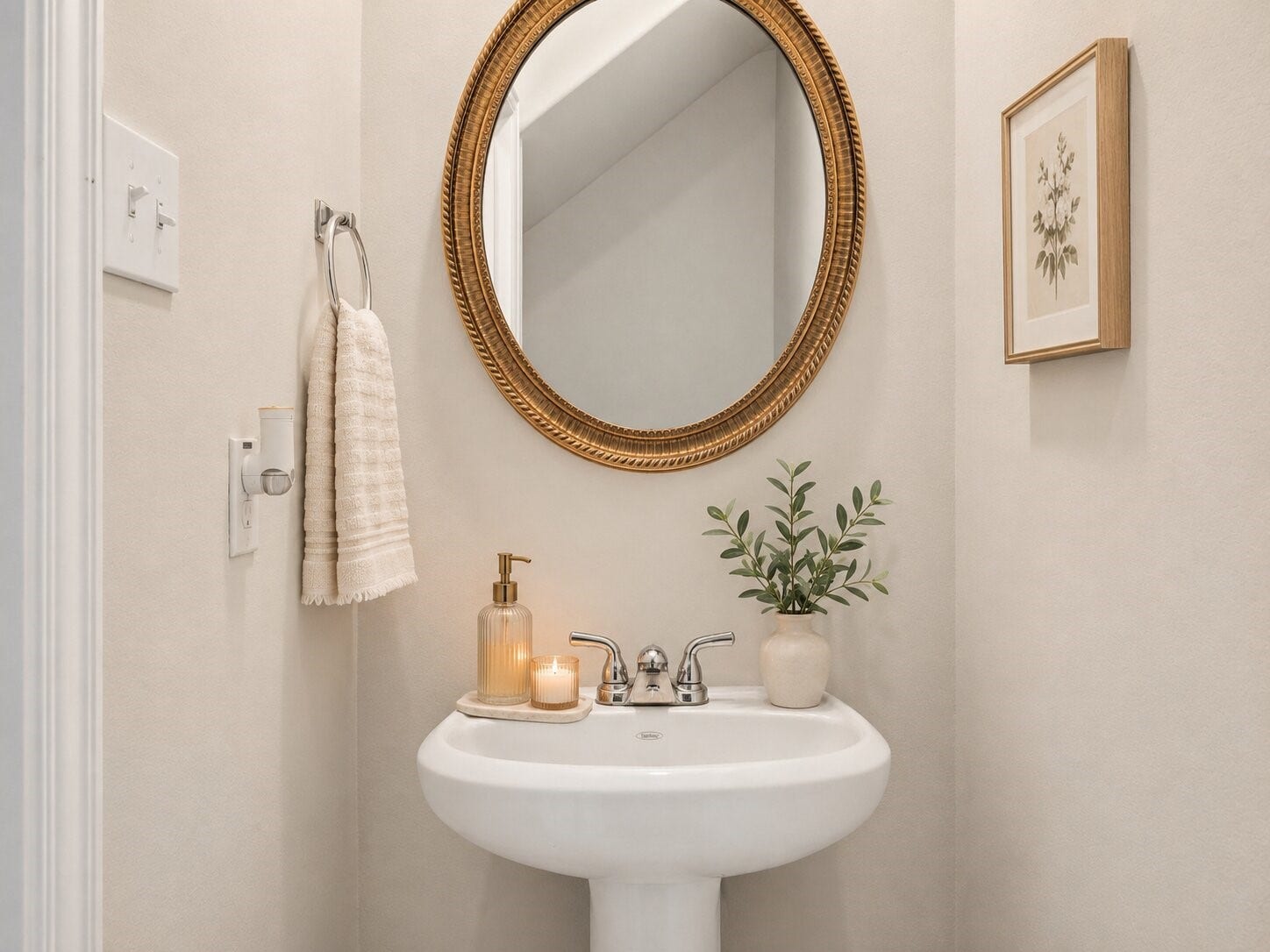 1503 Barras Street, Alvin, TX 77511 *virtually staged* The conveniently located half bathroom provides easy access for guests on the main level.