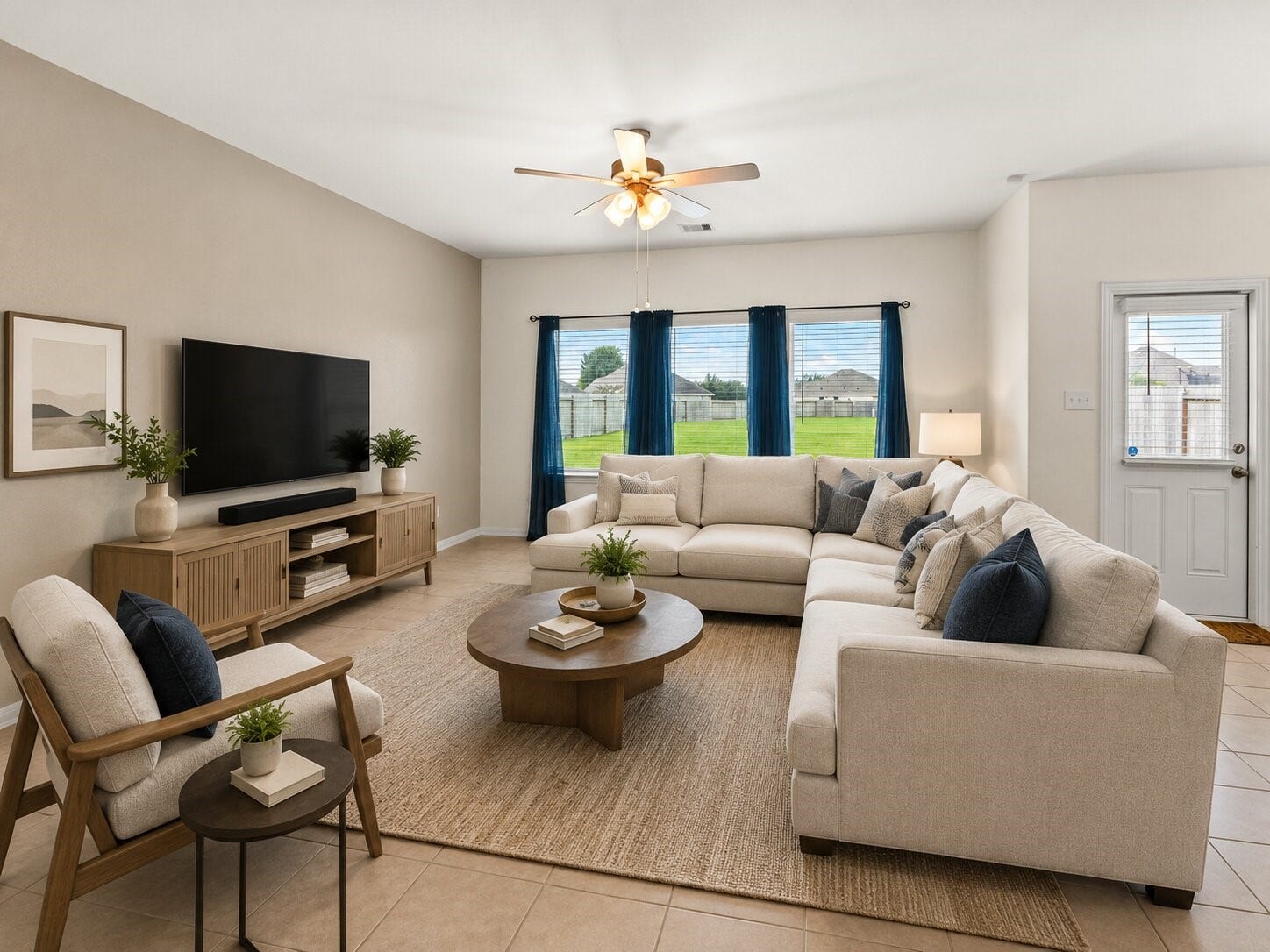 1503 Barras Street, Alvin, TX 77511 *virtually staged & painted* The spacious living room offers plenty of room for comfortable seating and entertaining.