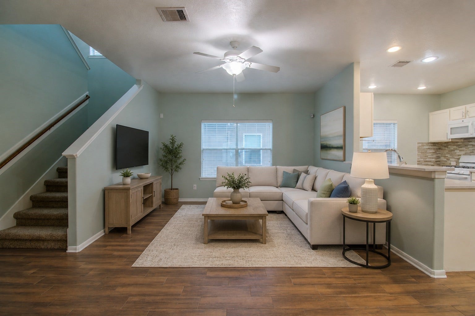 Virtually Staged Family Room