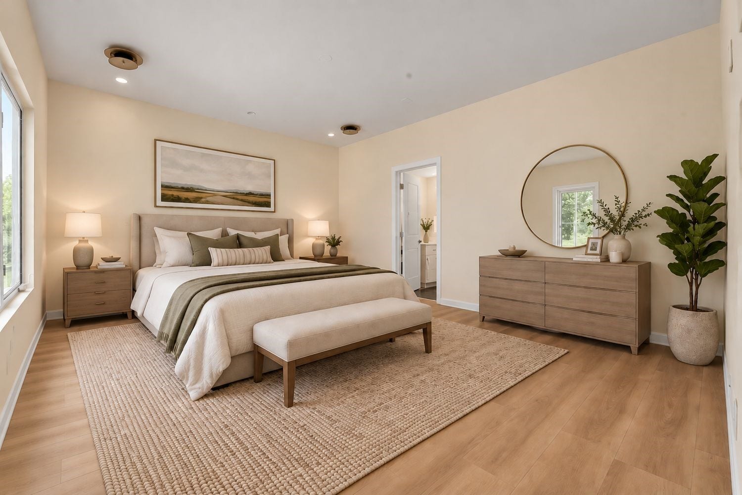 Virtually Staged primary bedroom.