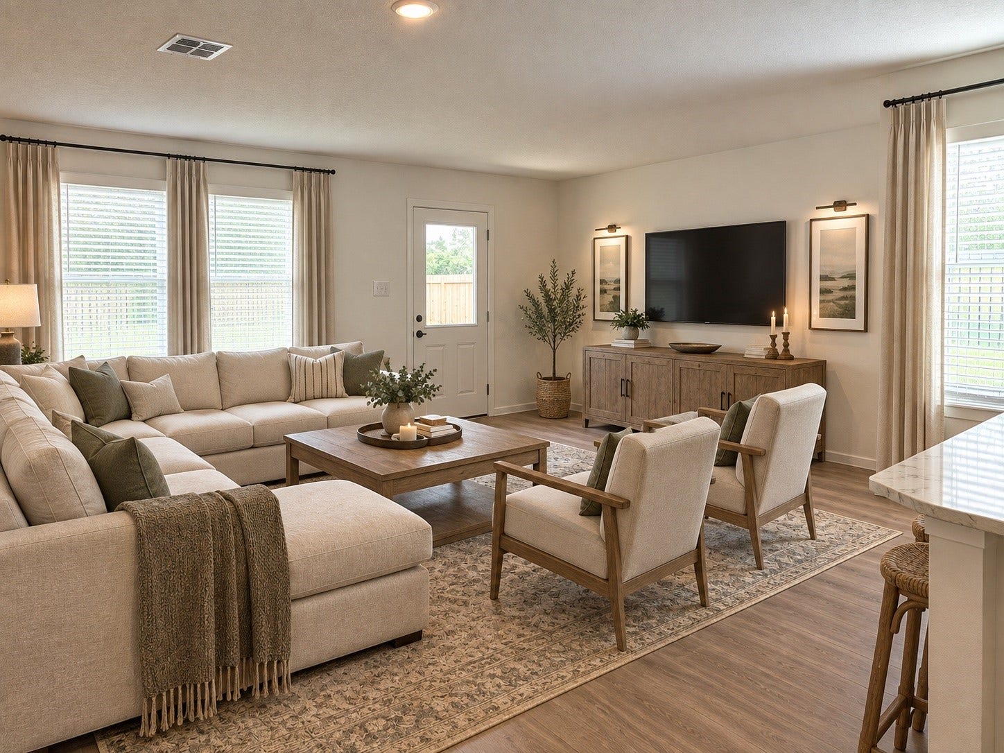 940 Woodhaven Lakes Drive, La Marque, TX 77568 Virtually Staged Family Room