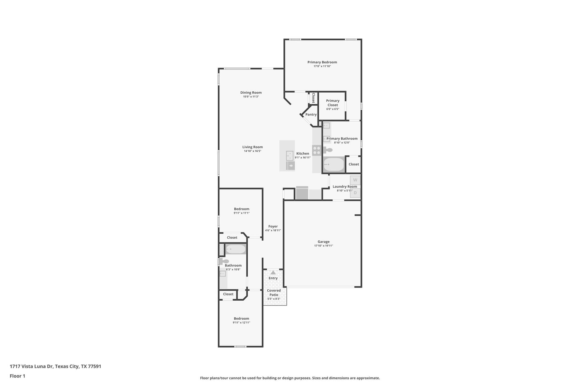 1717 Vista Luna Drive, Texas City, TX 77591 Floor Plan