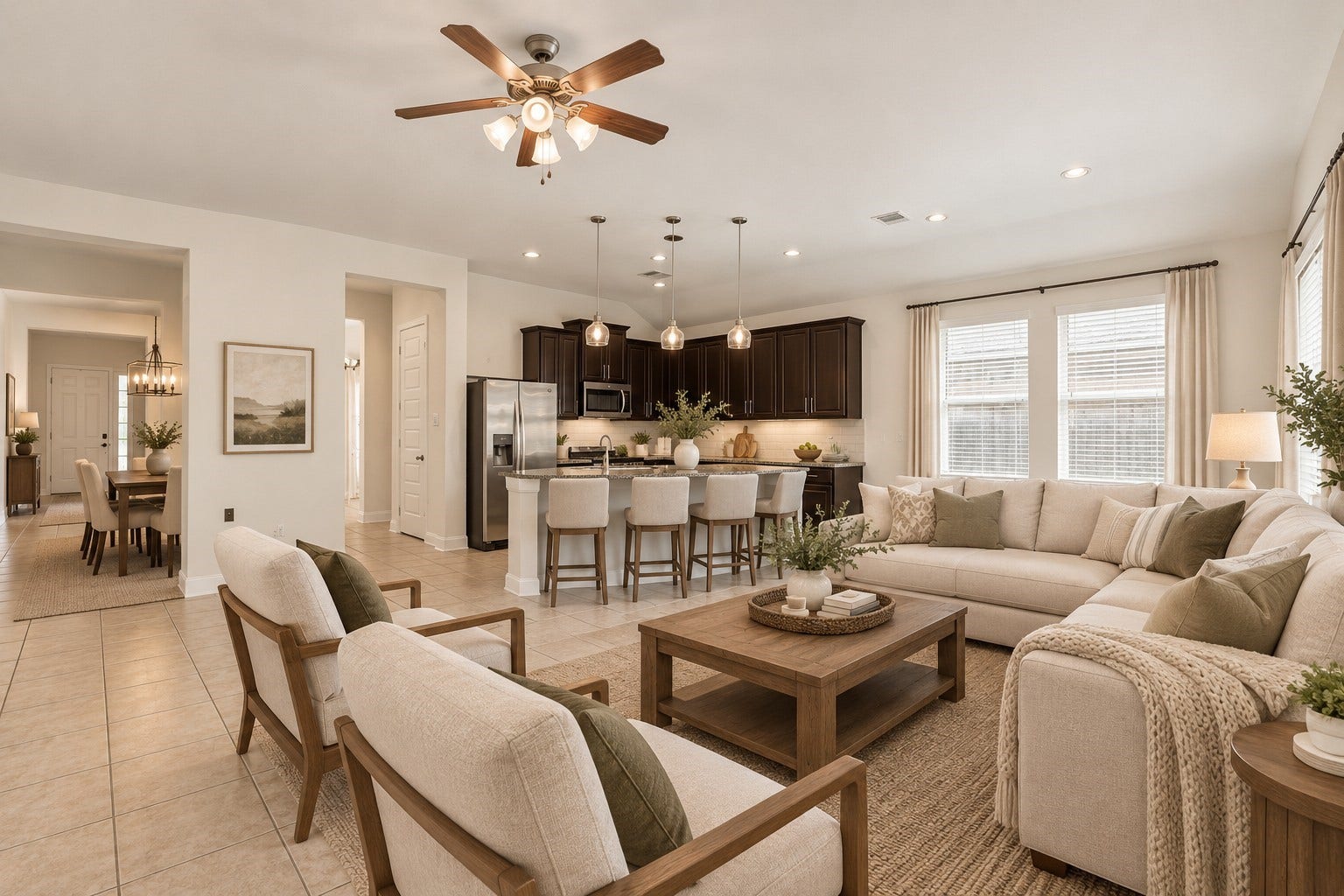 virtually staged living room
