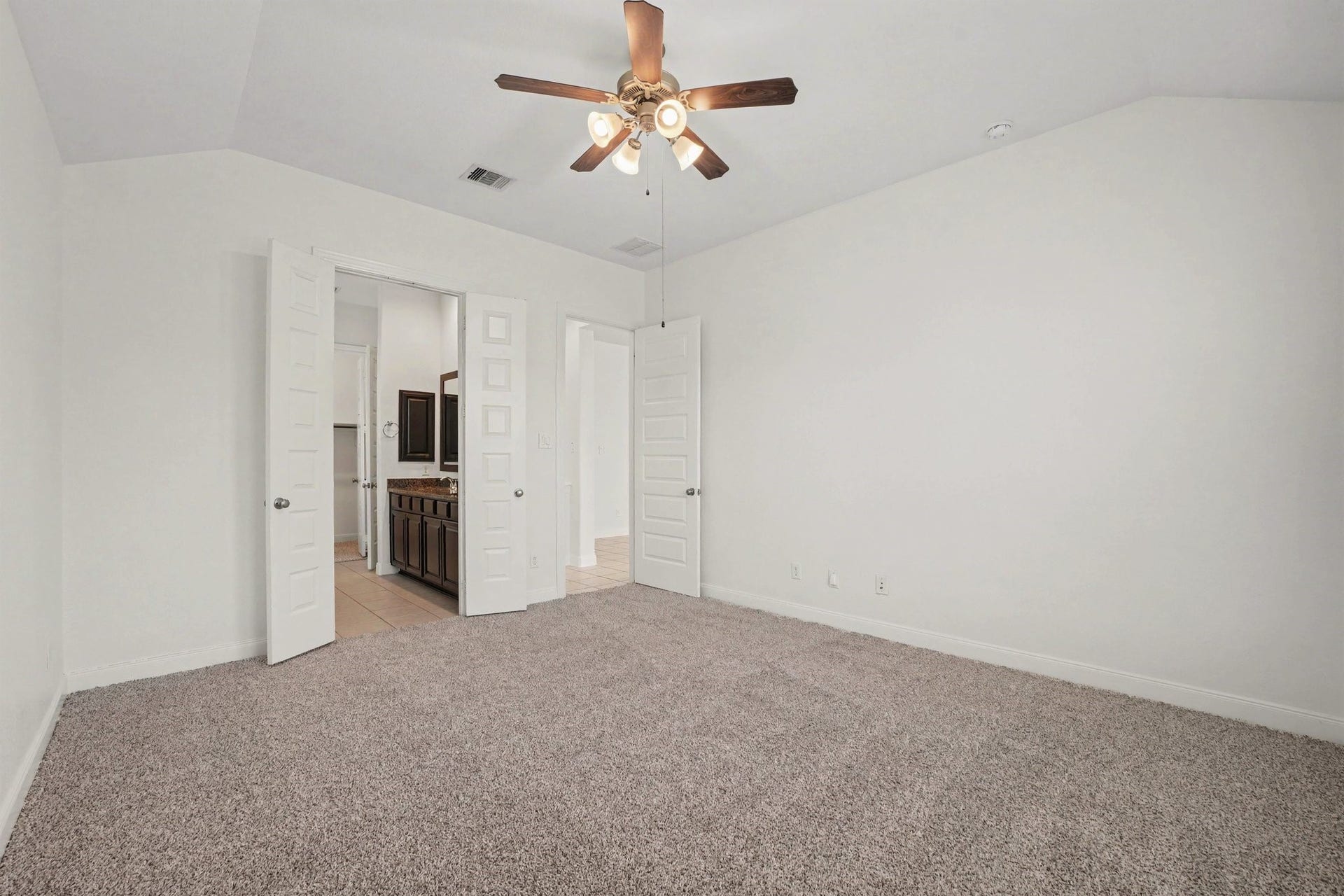 Primary Bedroom with newly installed carpet