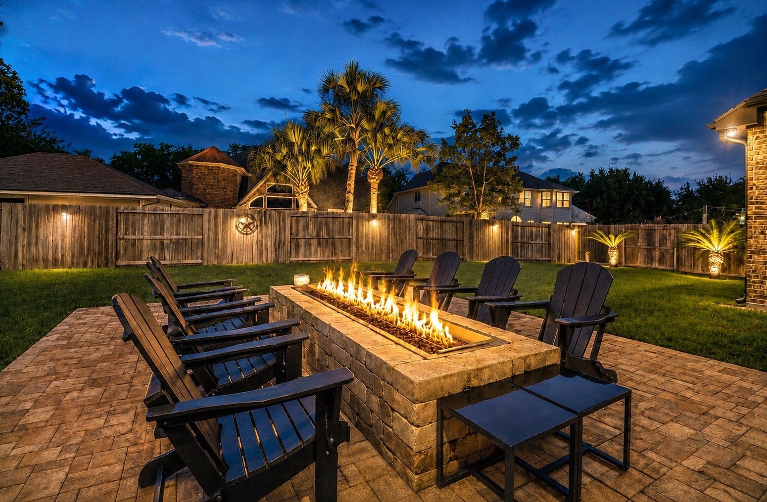 2015 Shadow Bend Drive, Sugar Land, TX 77479 Fall and winter are upon us ... sit around this built in rectangular linear gas fire pit. Seating for 10 or more!