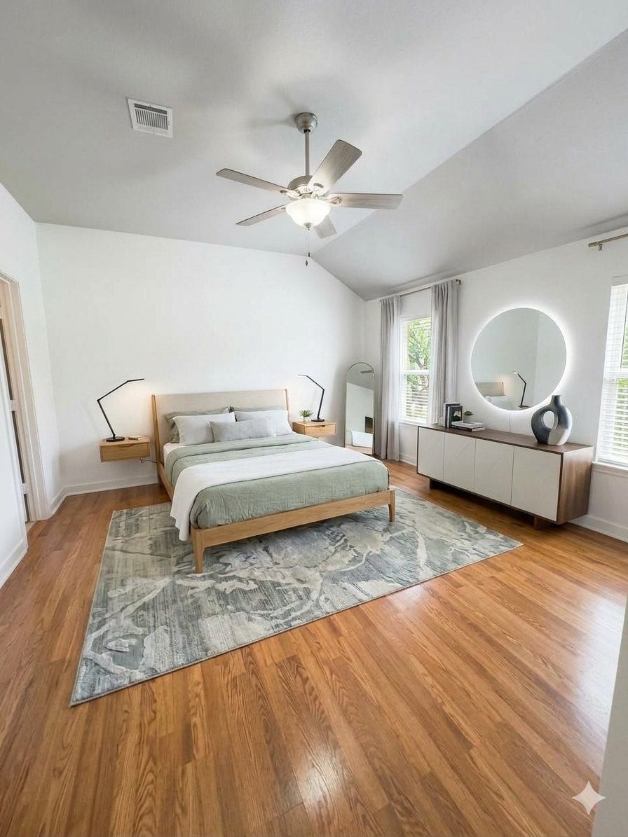 7703 Omaha Drive, Baytown, TX 77521 Master bedroom virtually staged
