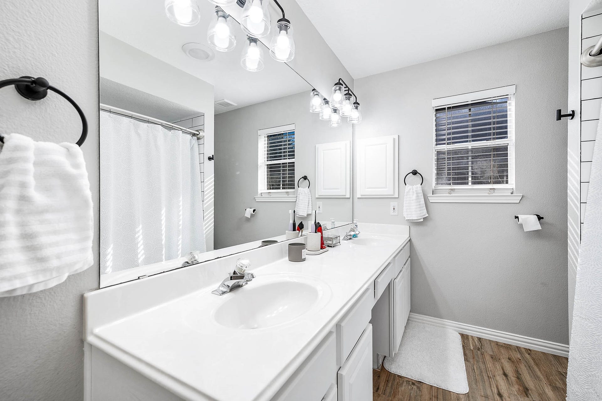 Offers a vanity area too