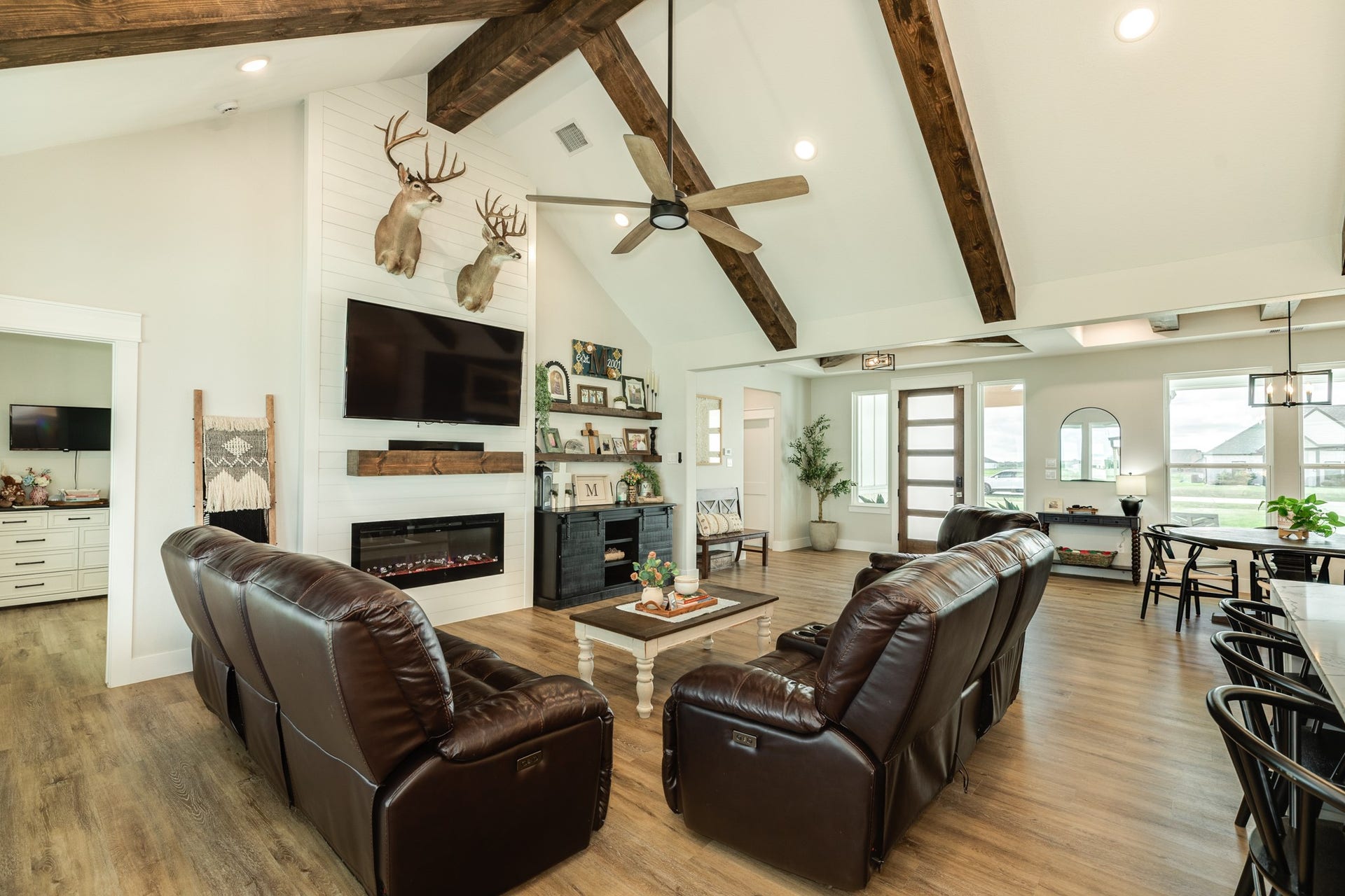 608 Angus Trail, Angleton, TX 77515 Get "cozy" around the electric fireplace for ambiance