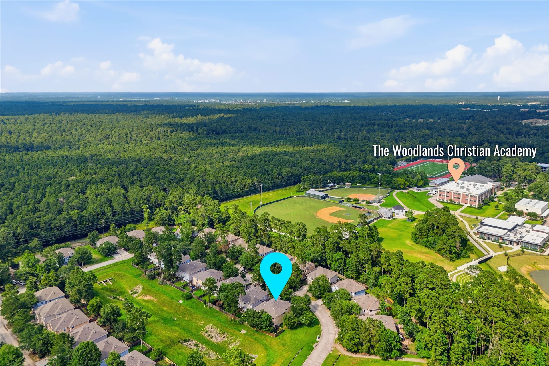 Neighborhood backs up to both W.G.
Jones State Forest and The Woodlands
Christian Academy.