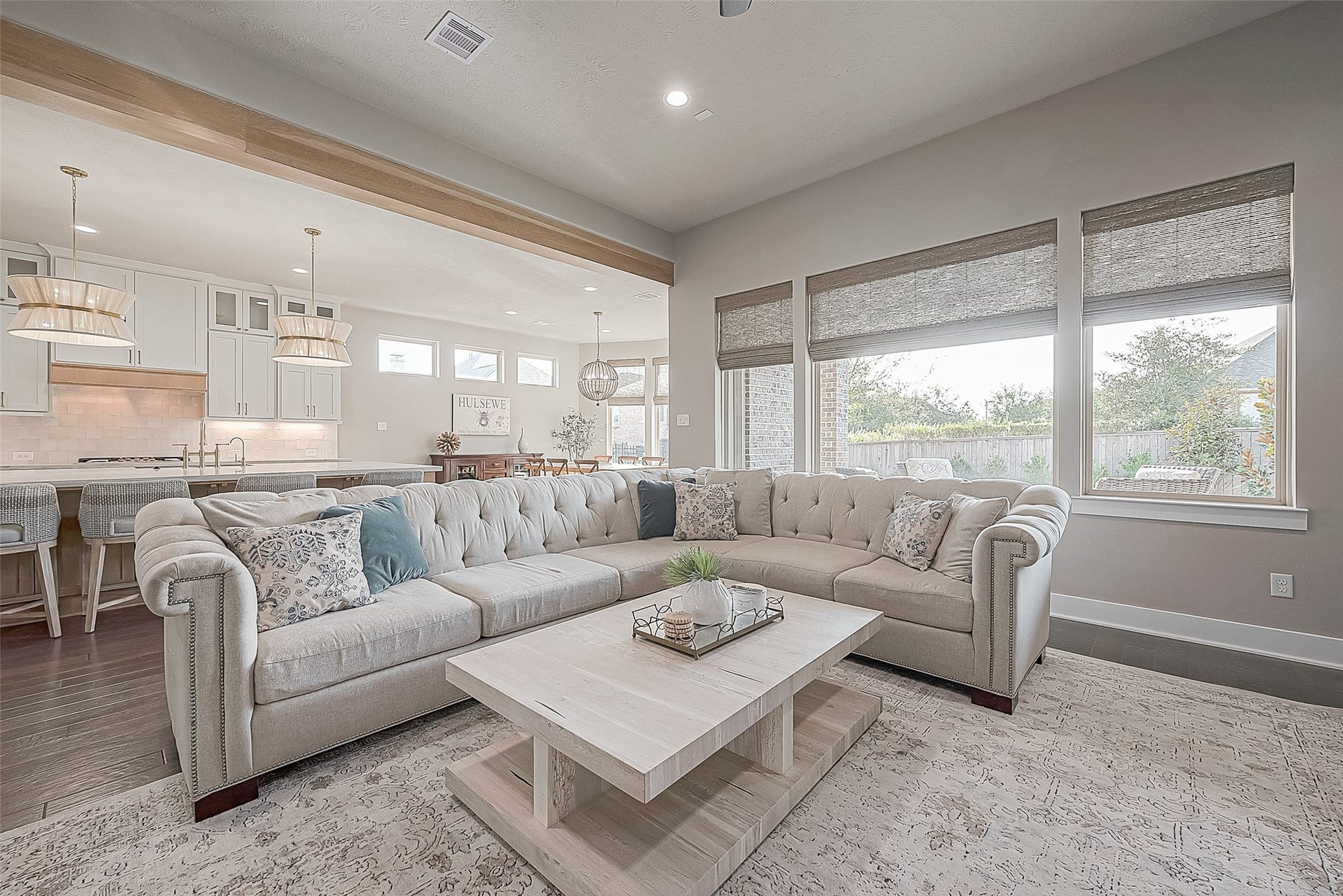 30 Argosy Bend Place, Tomball, TX 77375 The custom window shades are adjustable for privacy.
