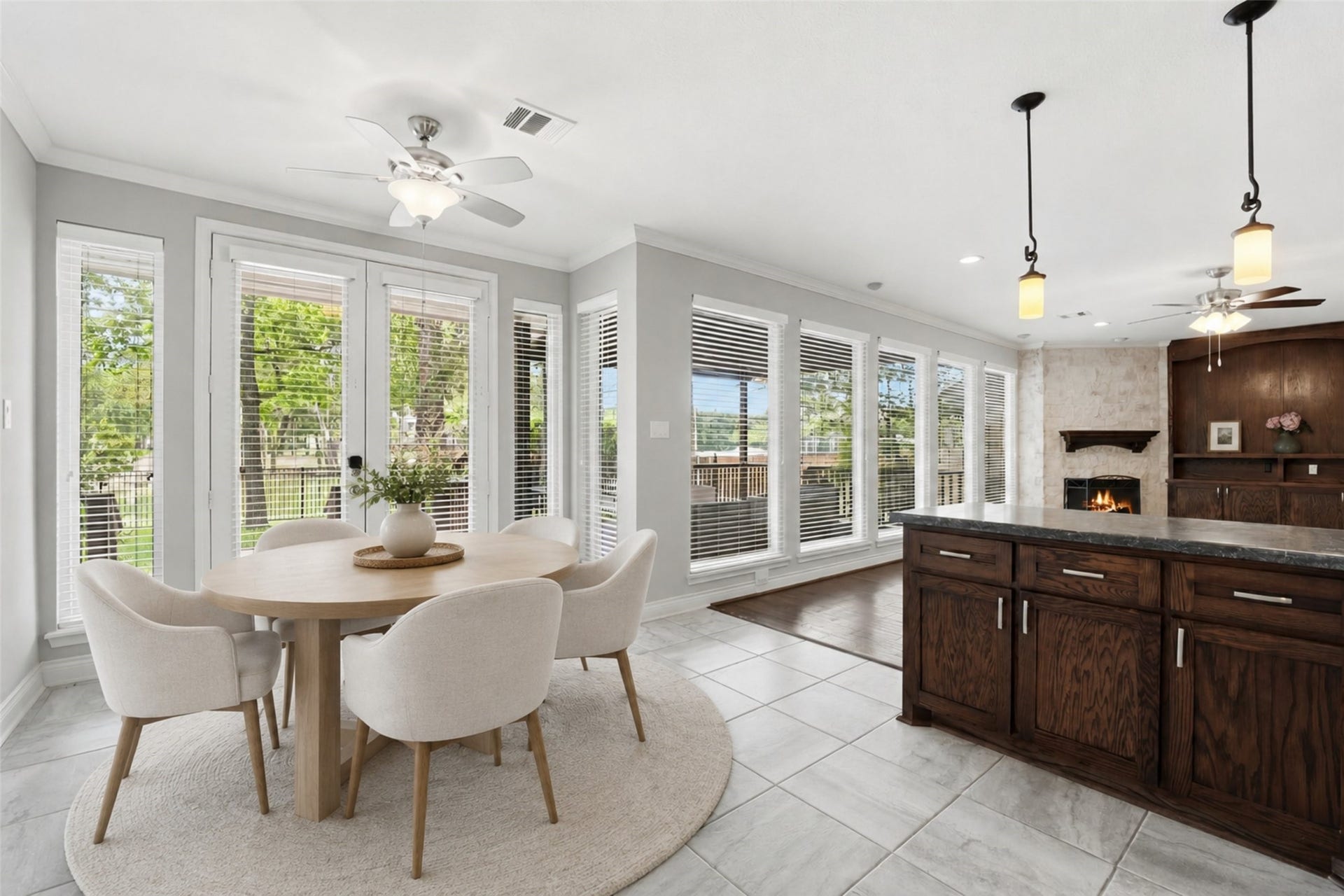 2023 Forest Garden Drive, Kingwood, TX 77345 This breakfast room has been virtually staged.