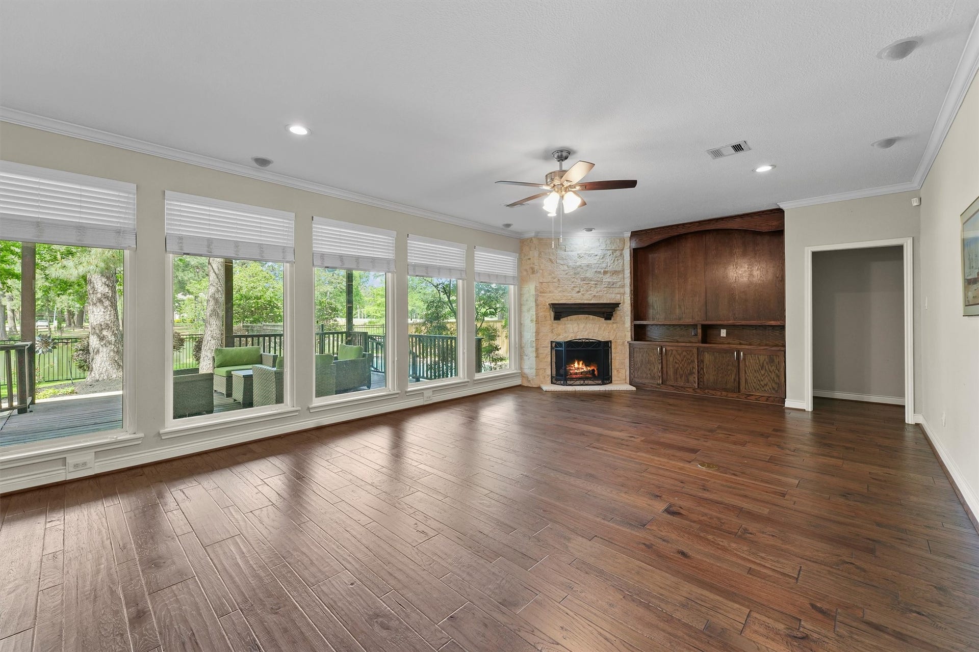 2023 Forest Garden Drive, Kingwood, TX 77345 Open concept living area with natural light and a comfortable flow, ideal for both everyday living and entertaining.