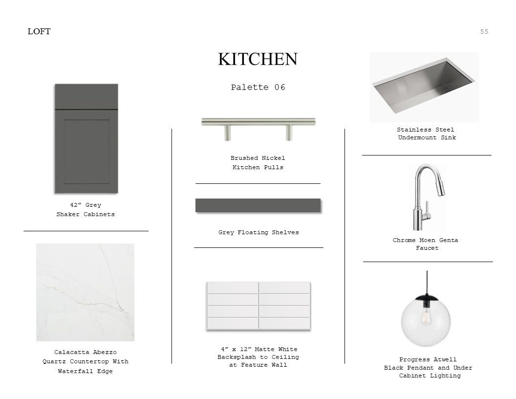 3045 Poplar Bluff Road, Magnolia, TX 77363 Loft Look Palette 6: Kitchen Selection Sheet (*Artist rendering used for illustration purposes only.)