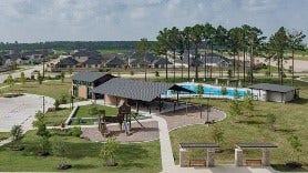 7338 Grand Mason Drive, Cypress, TX 77433 Neighborhood pool, park and gym just across the street.