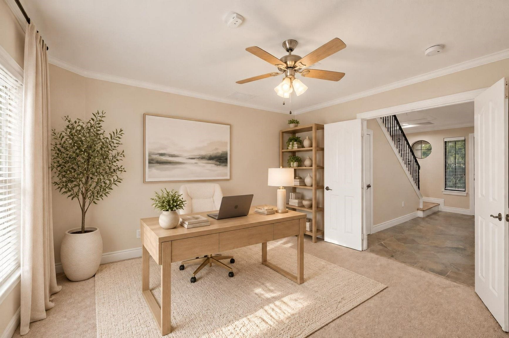 2604 Chenevert Street, Houston, TX 77004 Another virtually staged option for the first floor room shows the flexibility of the space! Whether you need a guest suite or quiet office space this home has it!